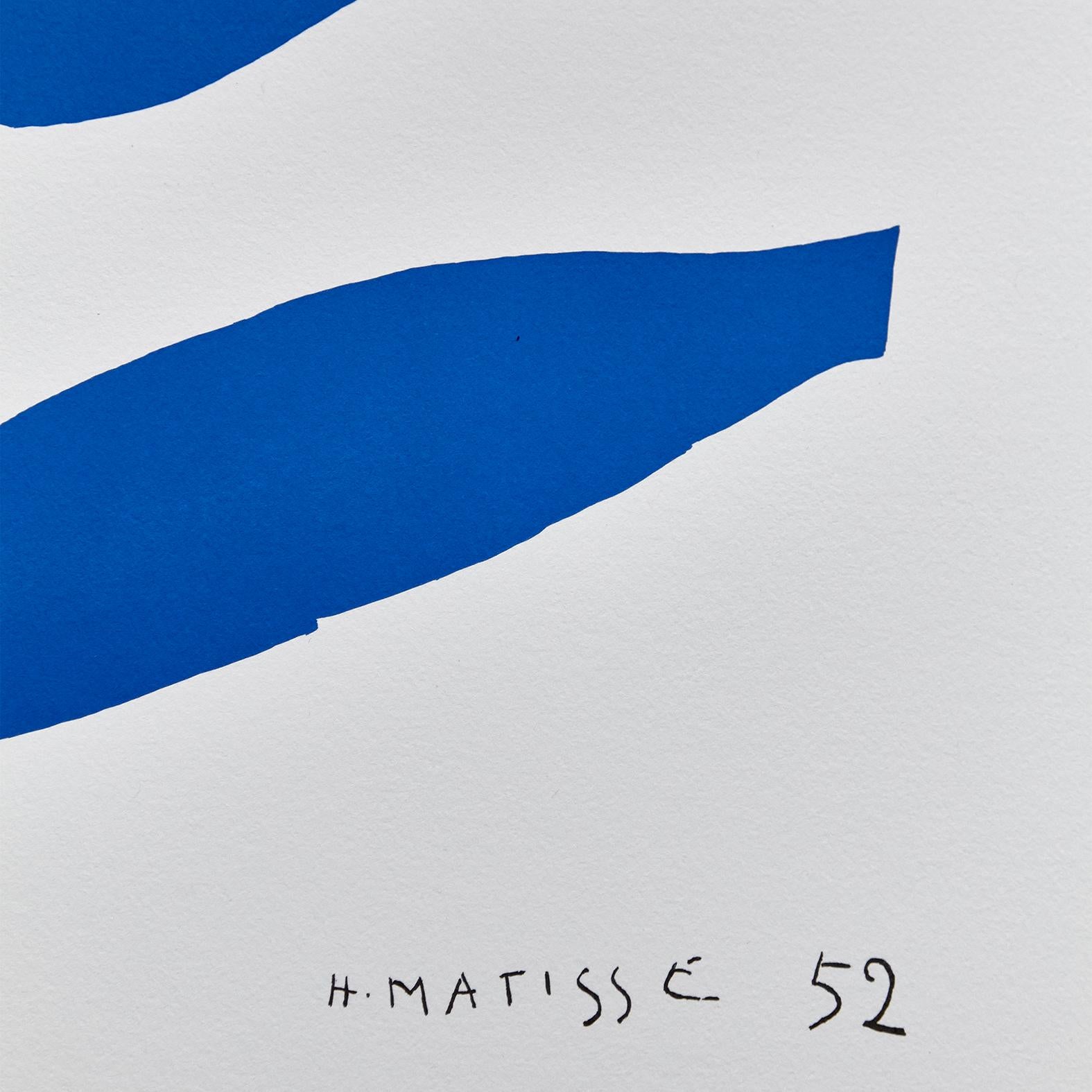 After Henri Matisse Cut Out Blue Lithograph La Cheveulure 6