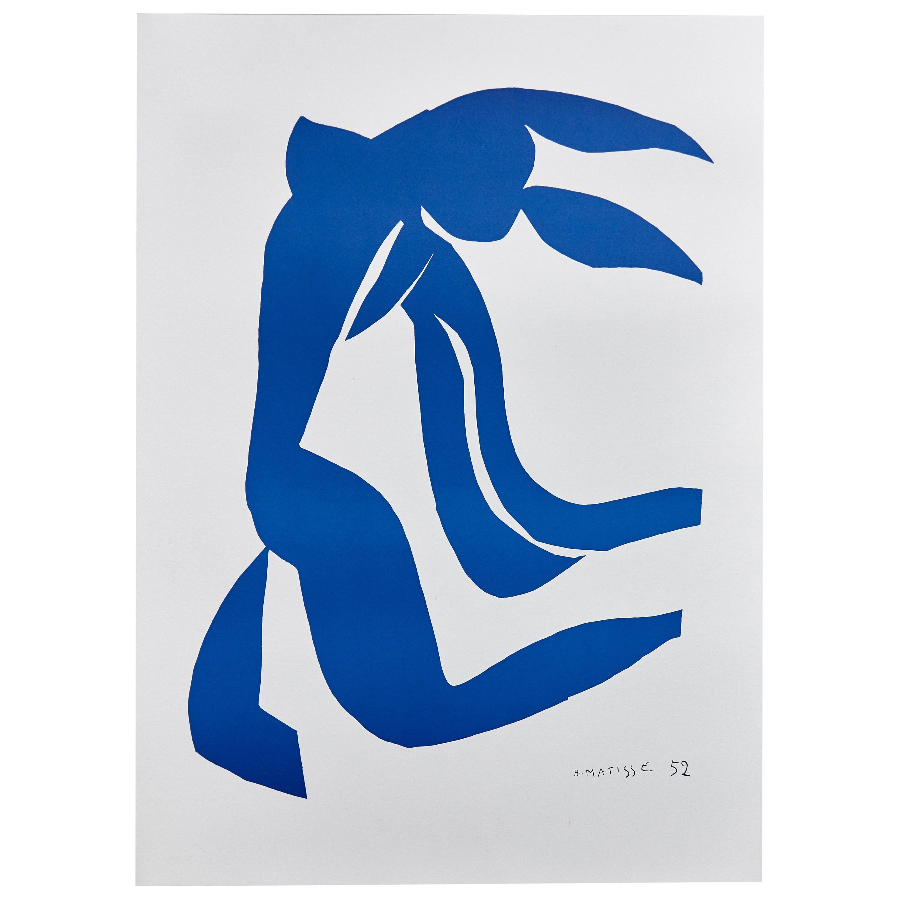 After Henri Matisse Cut Out Blue Lithograph La Cheveulure