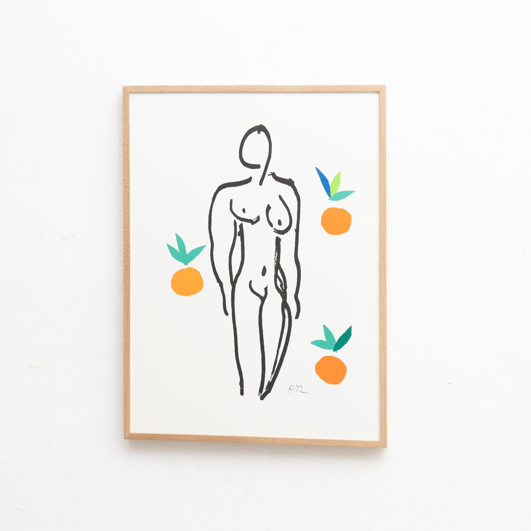 Color lithograph 'Nu Aux Oranges' after the work by Henri Matisse, plate-signed by Matisse

Framed and signed in the stone, as issued

Henri Matisse whether working as a draftsman, a sculptor, a printmaker or a painter Henri Matisse was a master