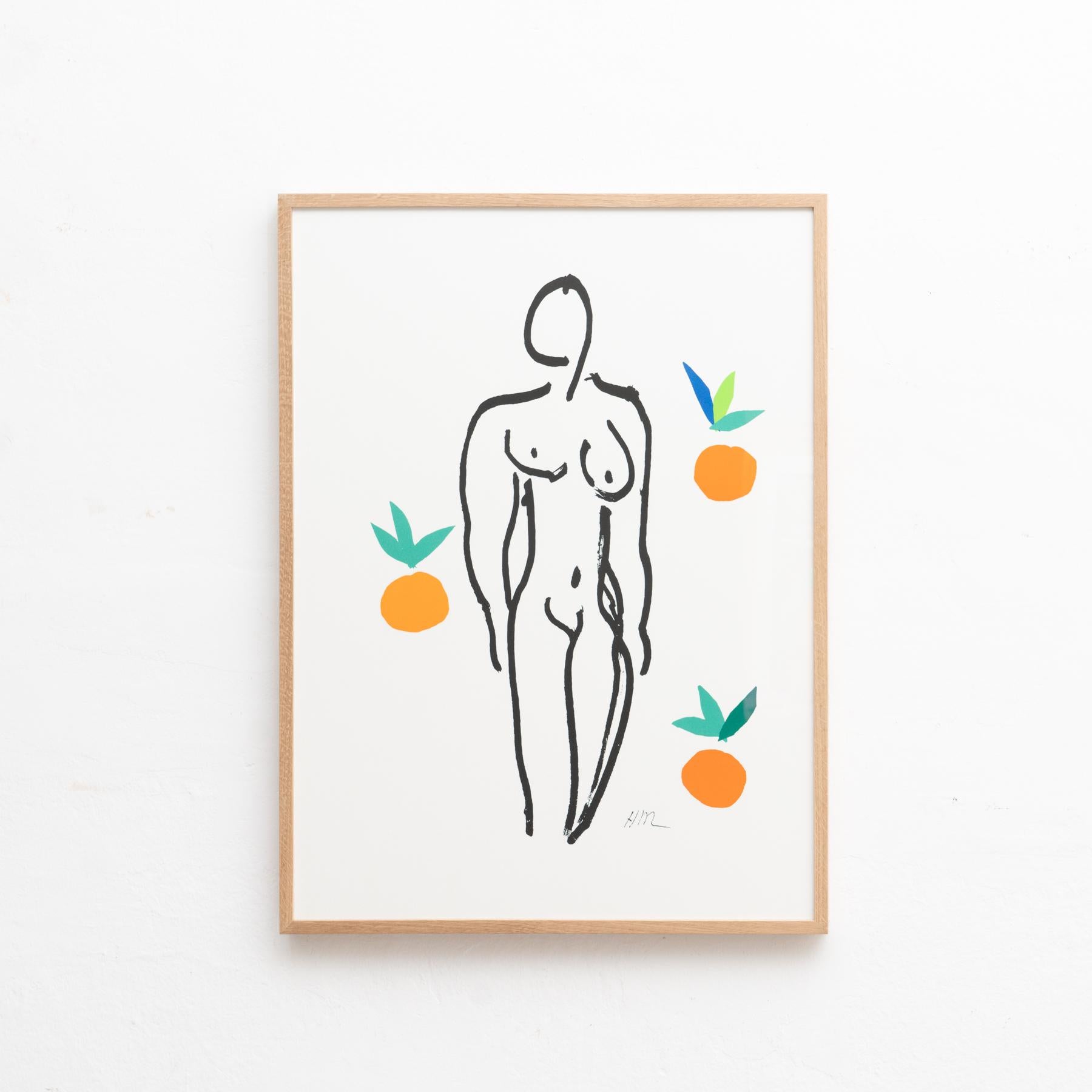 Modern After Henri Matisse 'Nu Aux Orange' Lithograph, circa 2007 For Sale