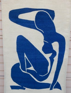 after Henri Matisse Nu Bleu Wool Tapestry Wall Art Hanging. 1970's