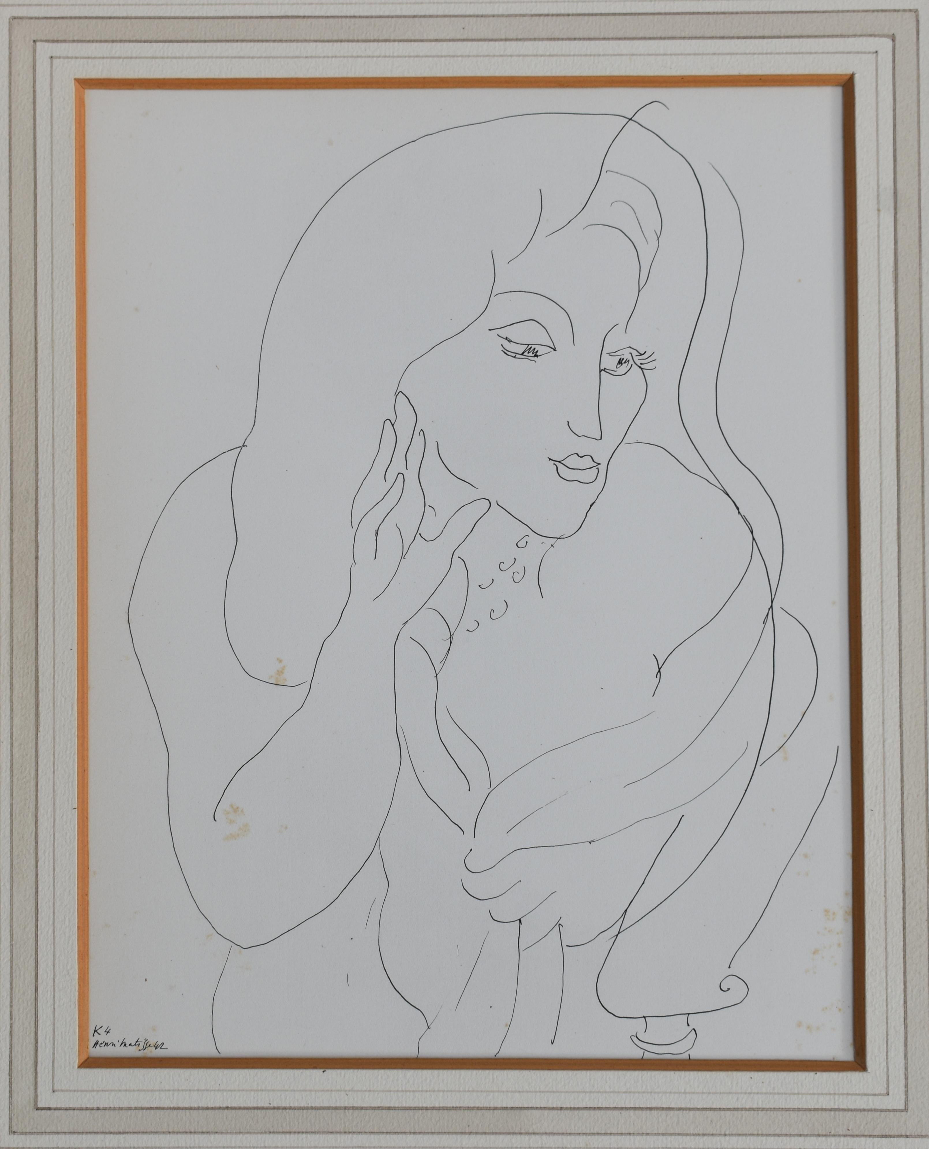 After Henri Matisse (1864-1954) K4 Print Published 1943 - Gris Figurative Print par (after) Henri Matisse