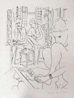 Dopo Henri Matisse "Il pittore e la modella -1960" Litografia su carta giapponese