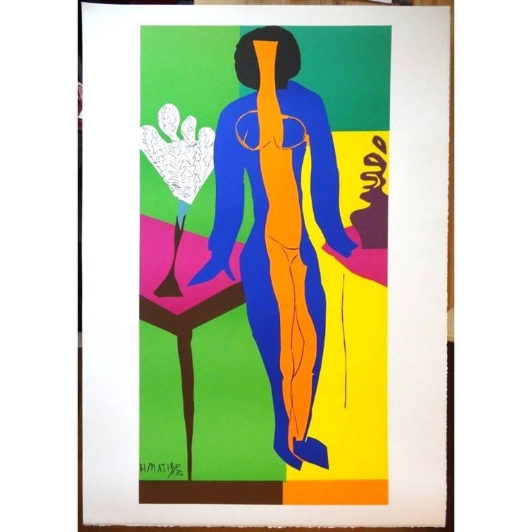 after Henri Matisse - Zulma - Lithograph

Artist : Henri MATISSE 
posthumous edition of 200 after the original paper cut-out
signature printed in the plate
80 x 60 cm
With stamp of the Succession Matisse
References :  Artvalue - Succession Matisse