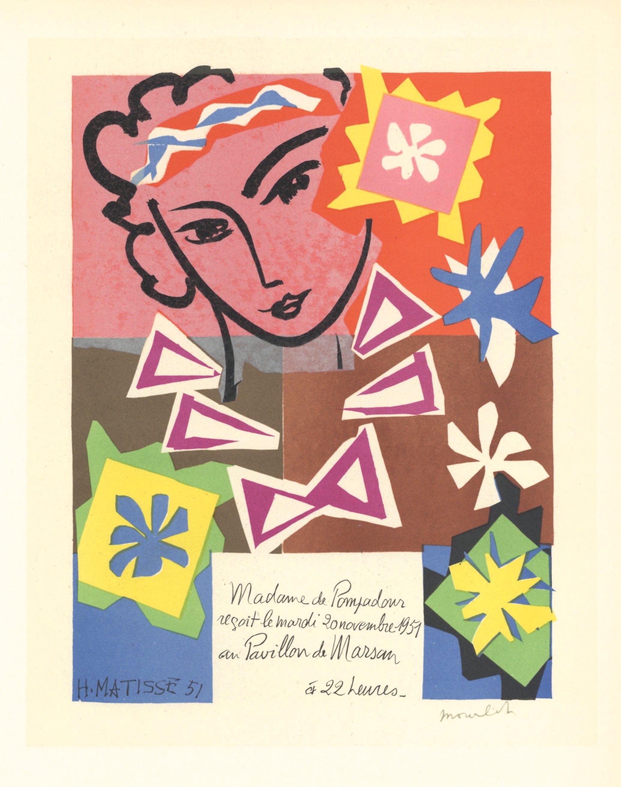 (after) Henri Matisse Portrait Print - "Bal de L'Ecole des Arts Decoratifs" lithograph poster