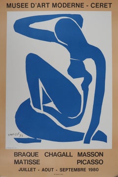 Blue Nude Resting - Vintage lithograph exhibition poster # Mourlot