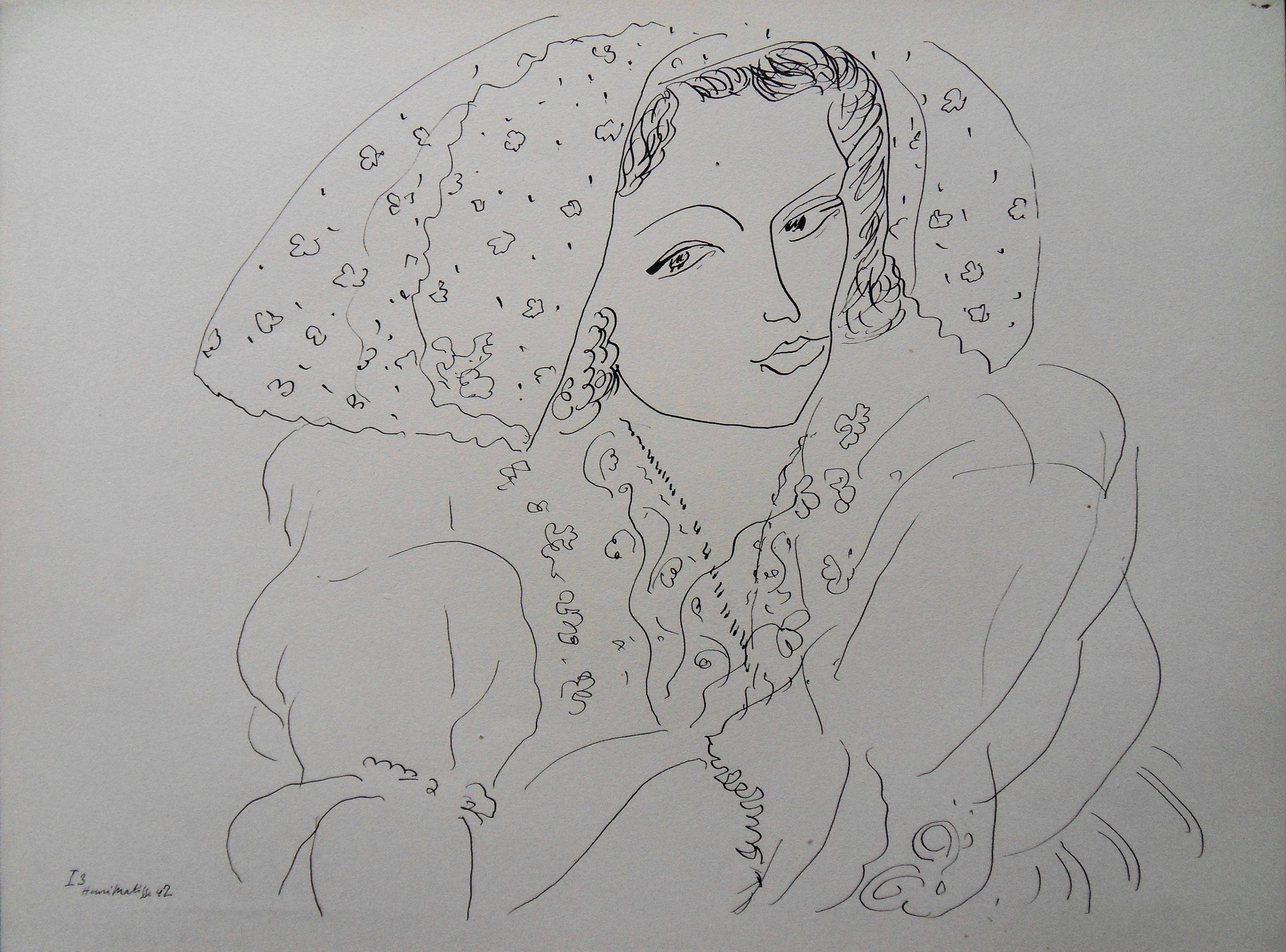 (after) Henri Matisse Portrait Print - Bohemian Seductress - Lithograph, 1943 