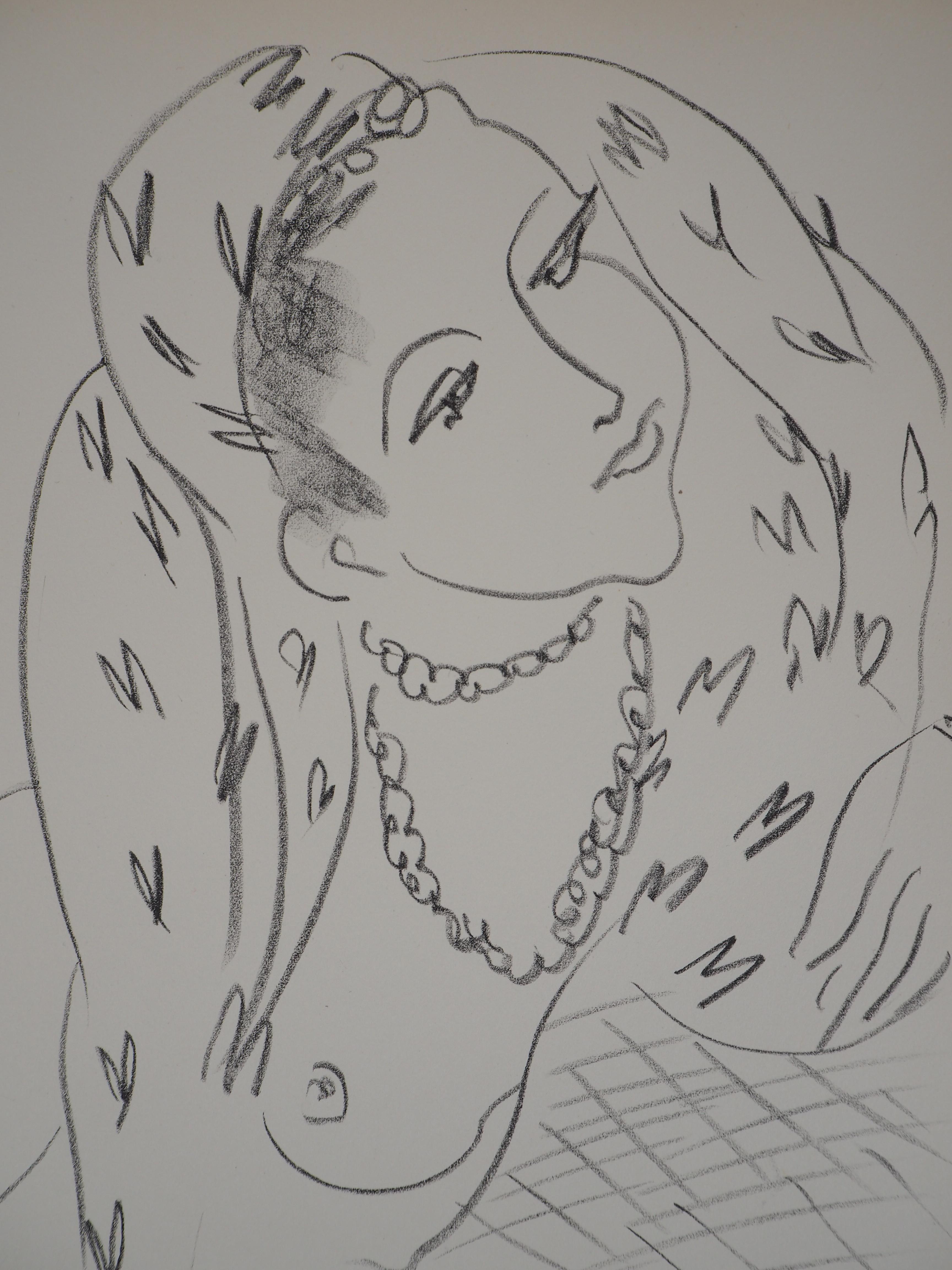 Bohemian Woman : The Fortune Teller - Lithograph, 1943  - Gray Portrait Print by (after) Henri Matisse