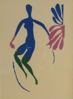 Dancing Blue Nude-Lithograph After Original Decoupage, with COA. Framed at  1stDibs