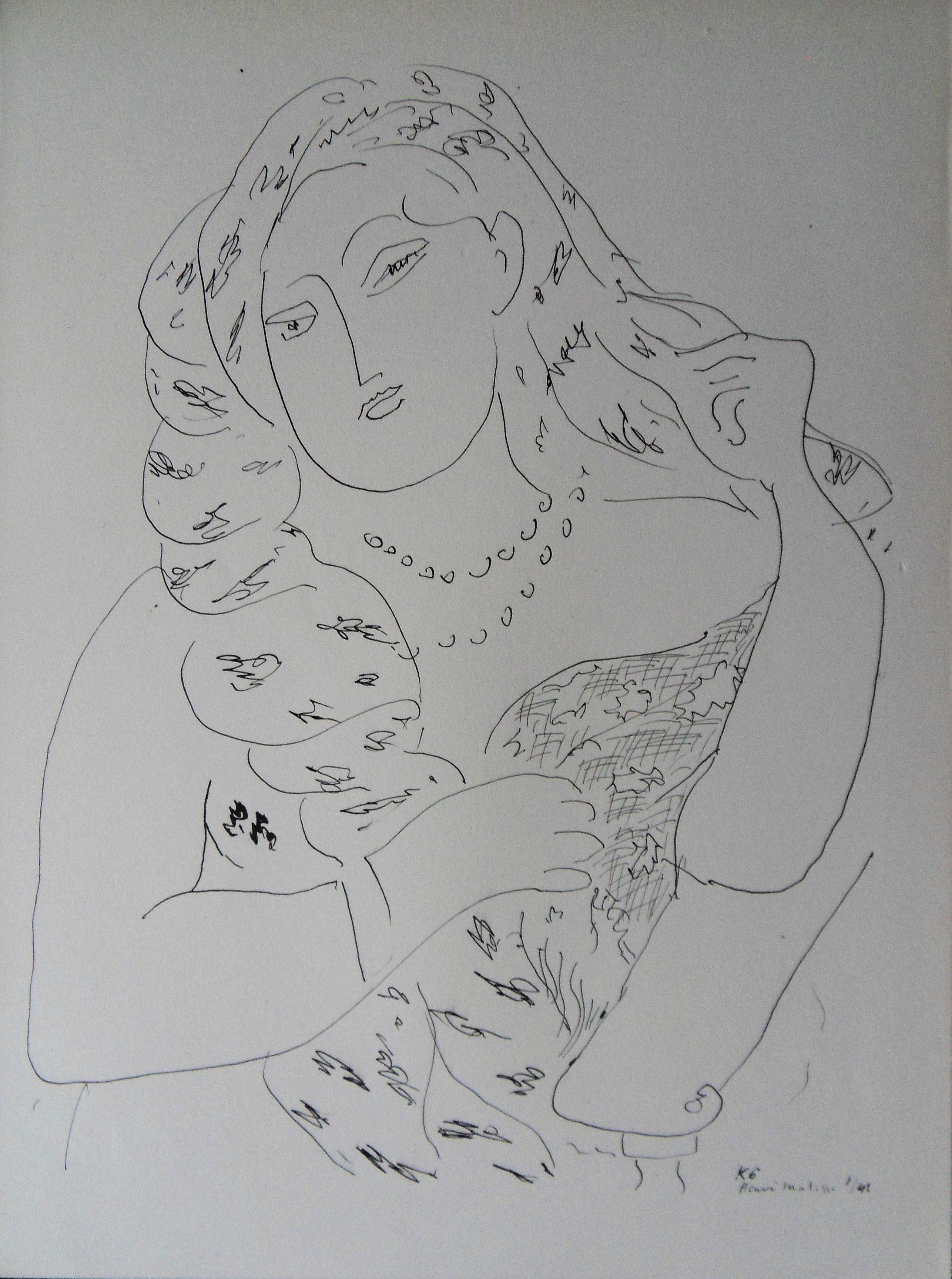 (after) Henri Matisse Portrait Print - Elegant Woman - Lithograph, 1943 