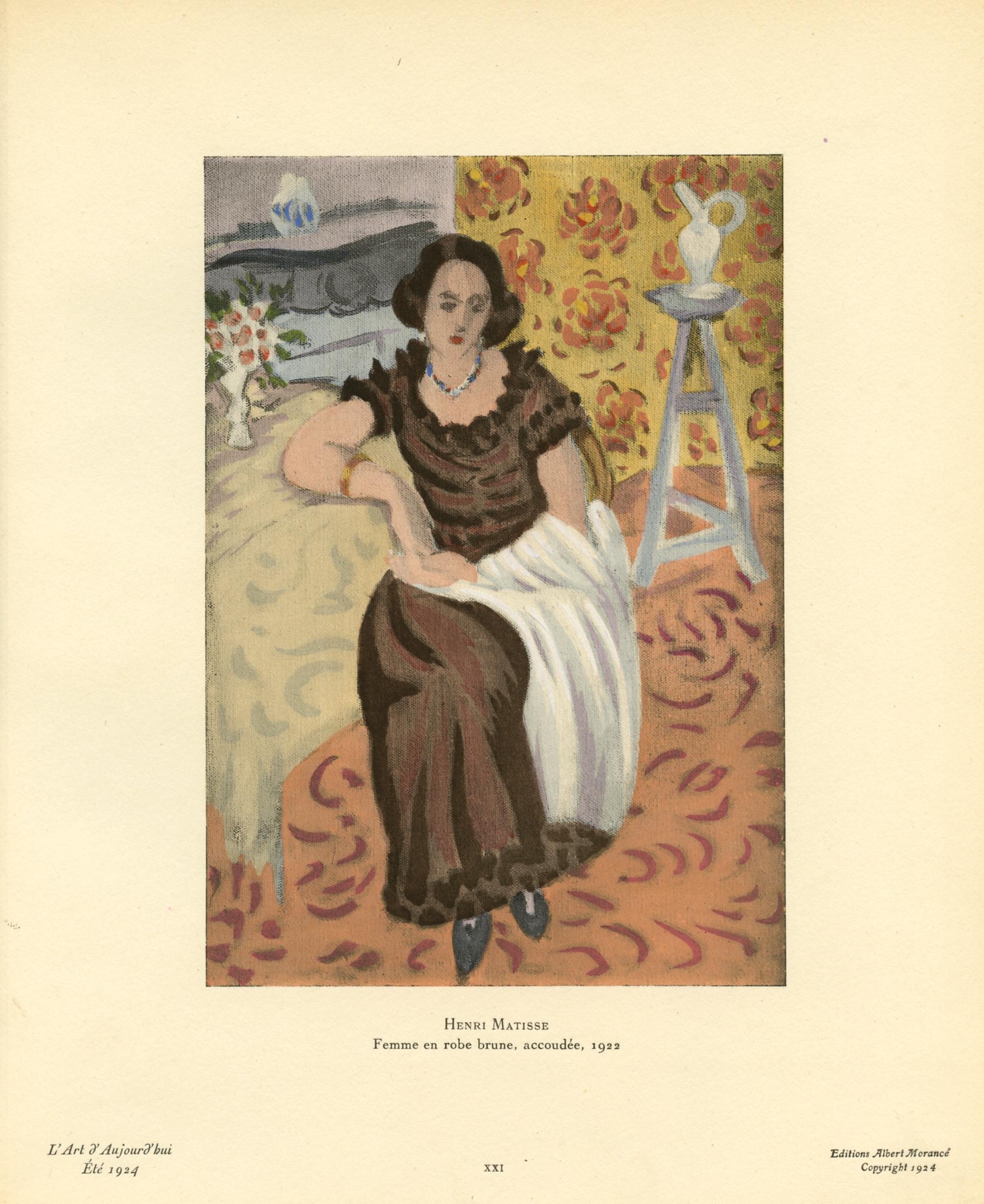 „Femme en robe brune“-Pochoir – Print von (after) Henri Matisse