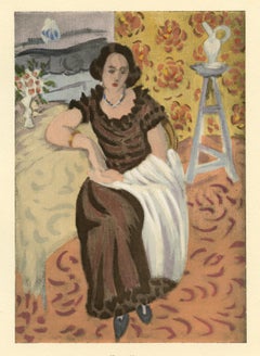 "Femme en robe brune" pochoir
