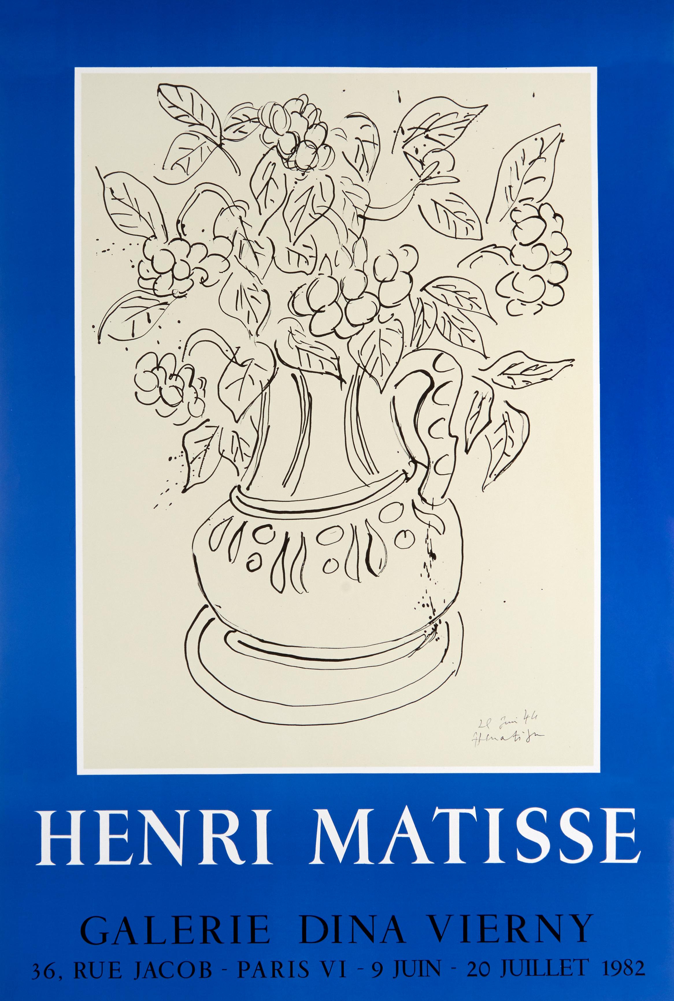 (after) Henri Matisse Print – Lithographieplakat der Galerie Dina Vierny von Henri Matisse
