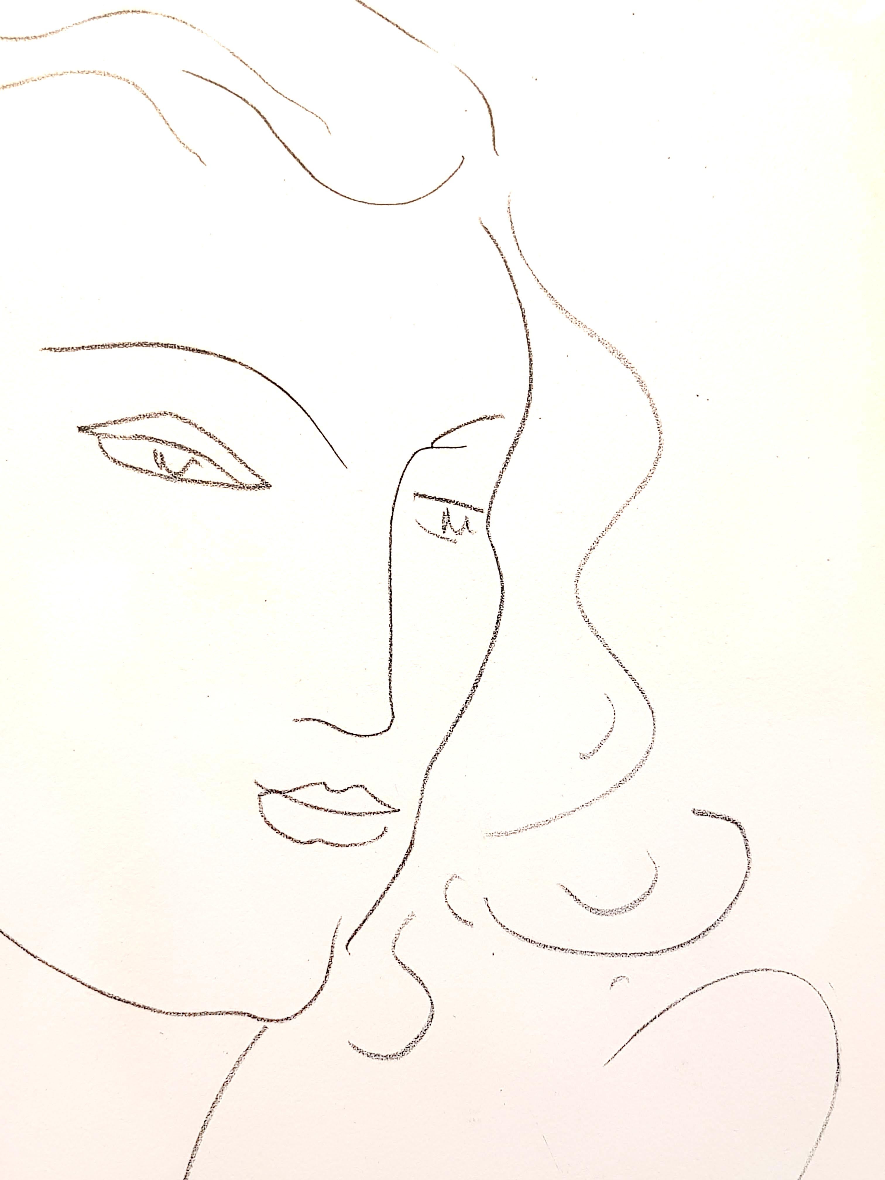Henri Matisse (After) - Lithograph - Woman - White Portrait Print by (after) Henri Matisse