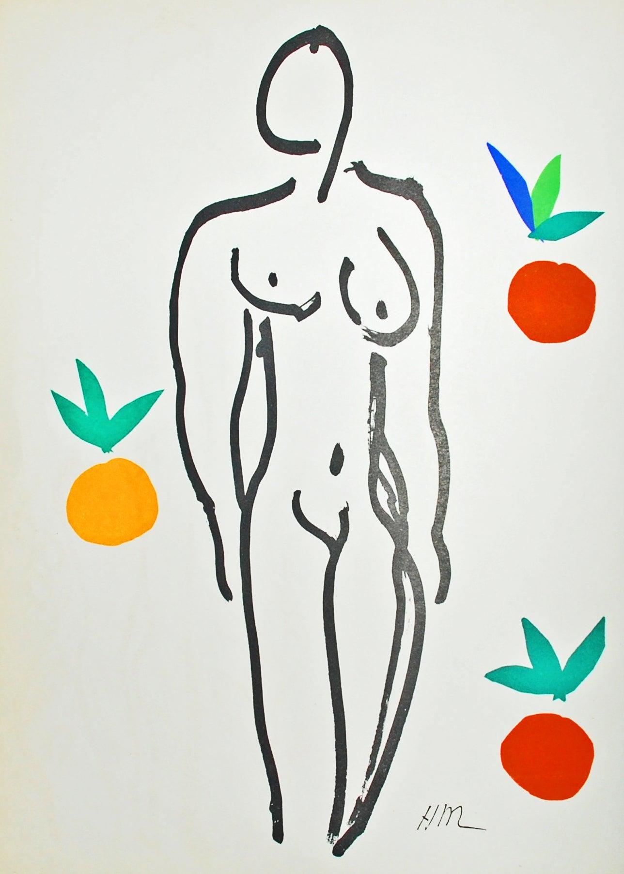 Nackt mit Orangen