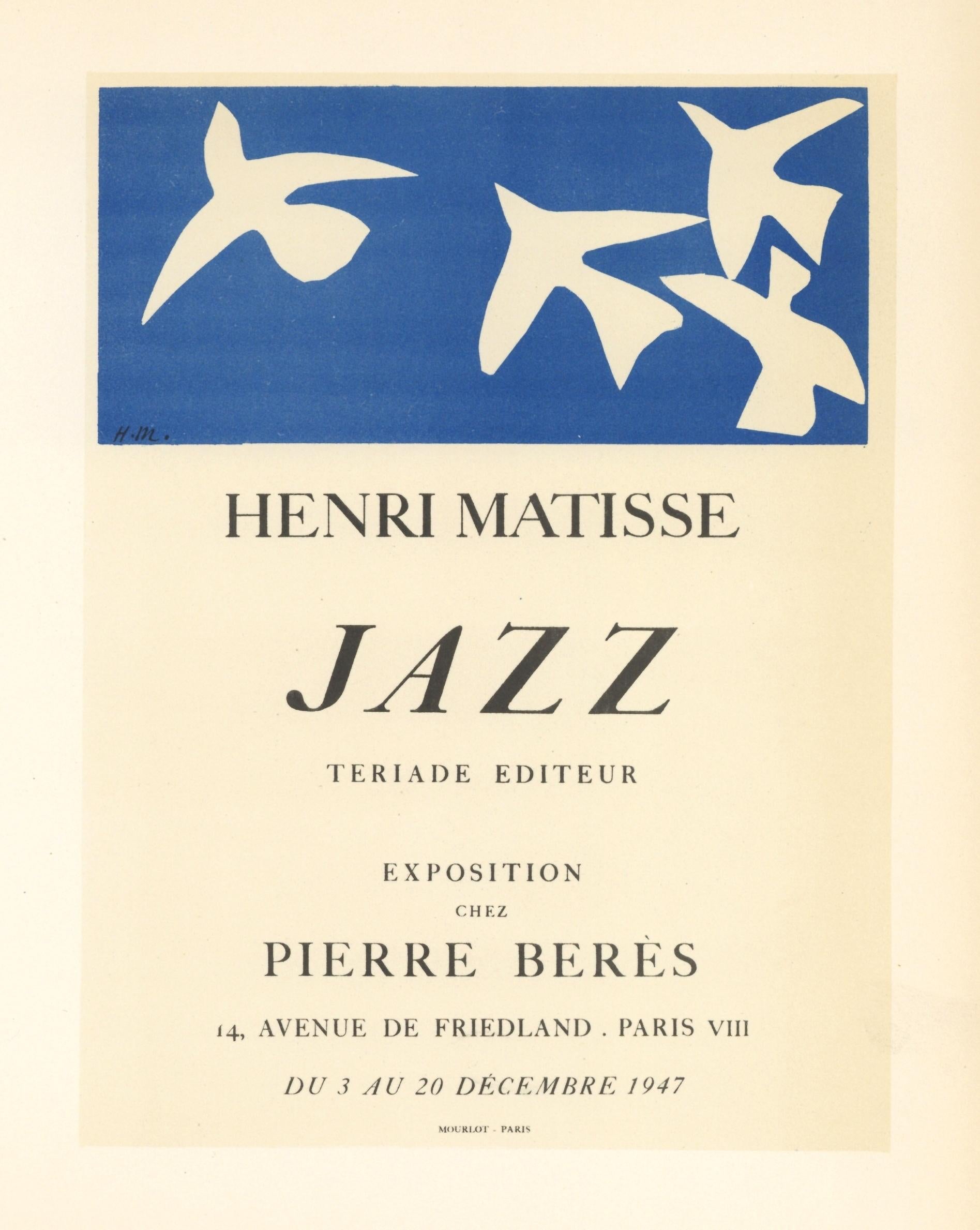 (after) Henri Matisse Portrait Print - "Jazz" lithograph poster