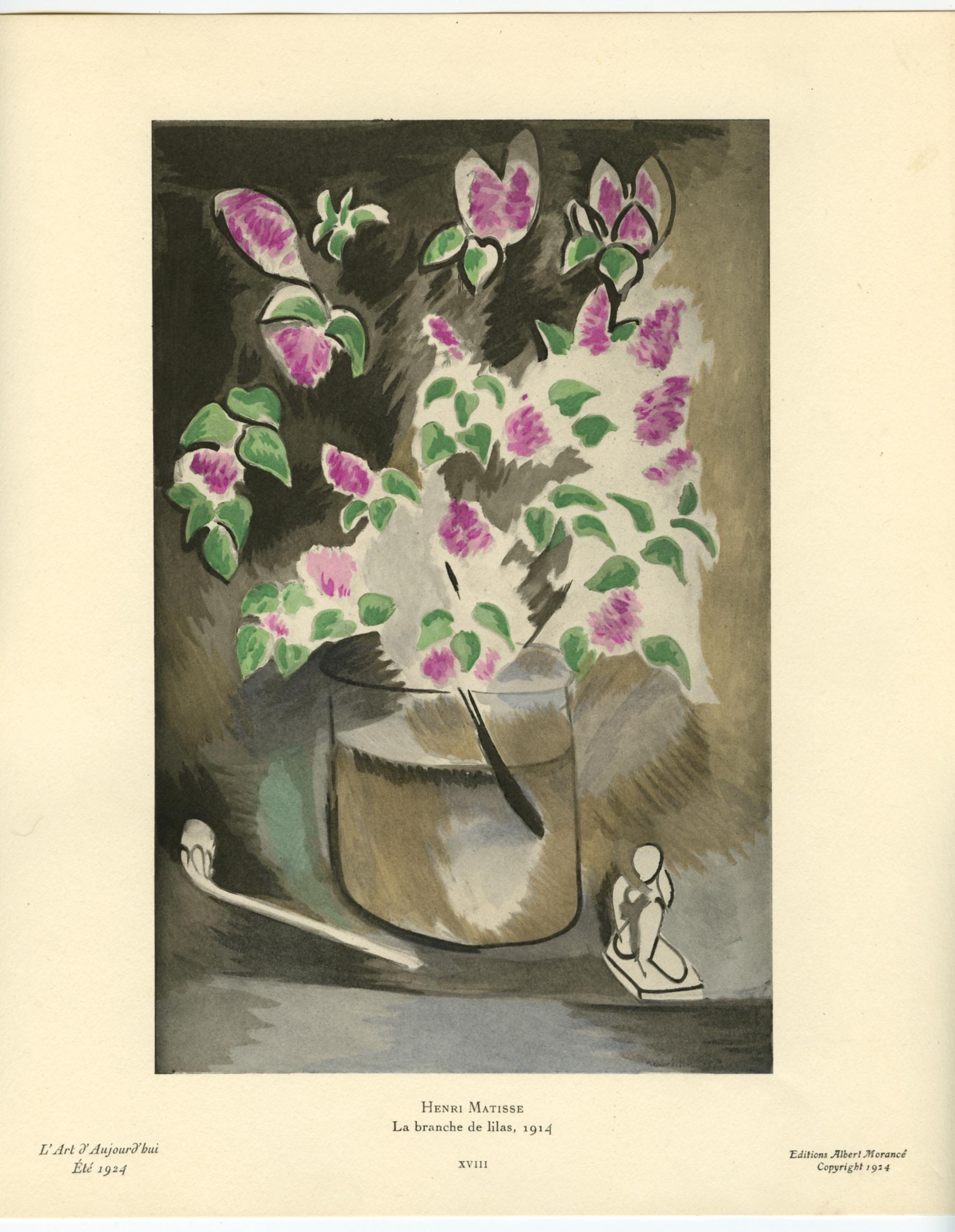 Pochoir La branche de lilas - Print de (after) Henri Matisse