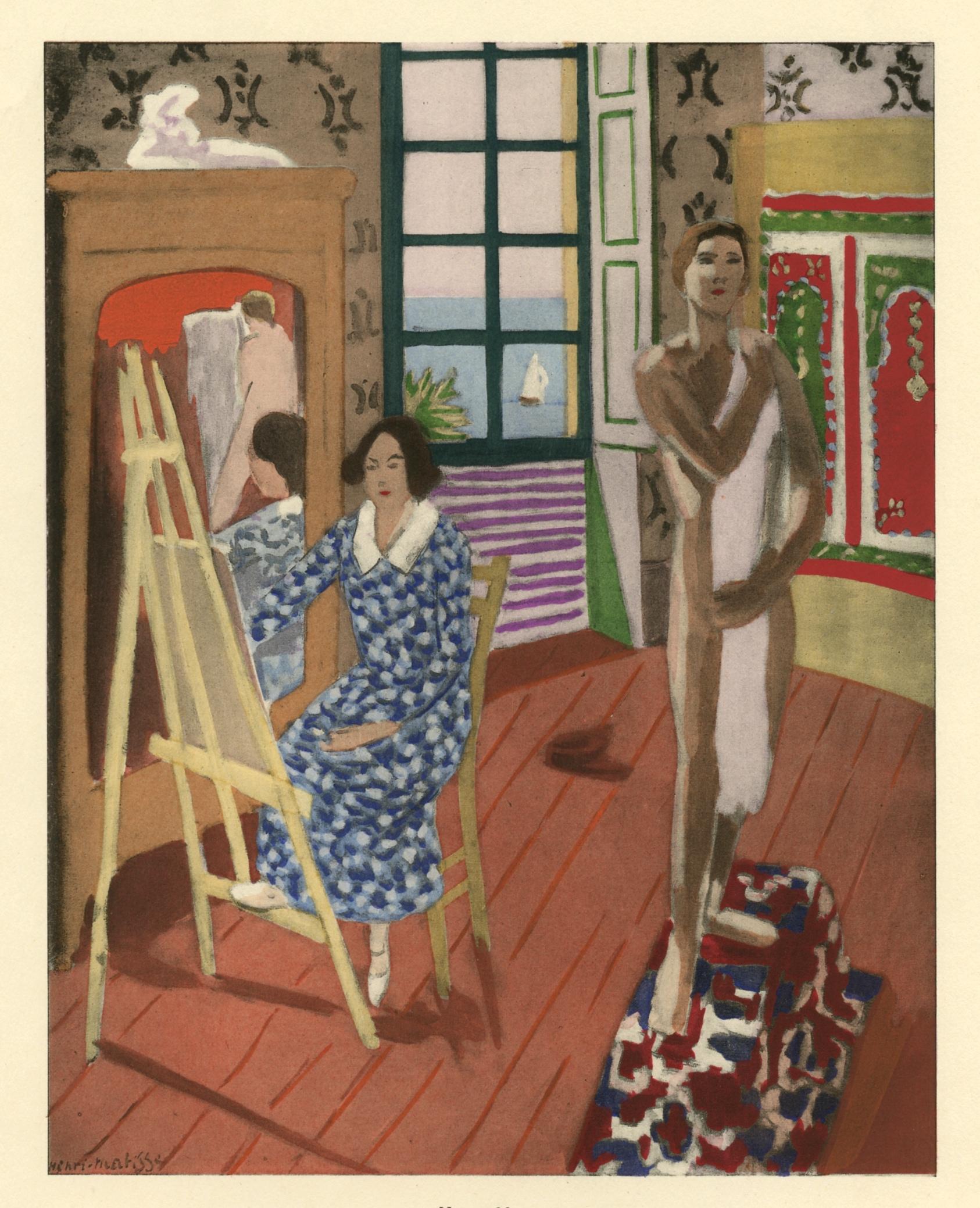 (after) Henri Matisse Portrait Print – Pochoir „La seance de trois heures“