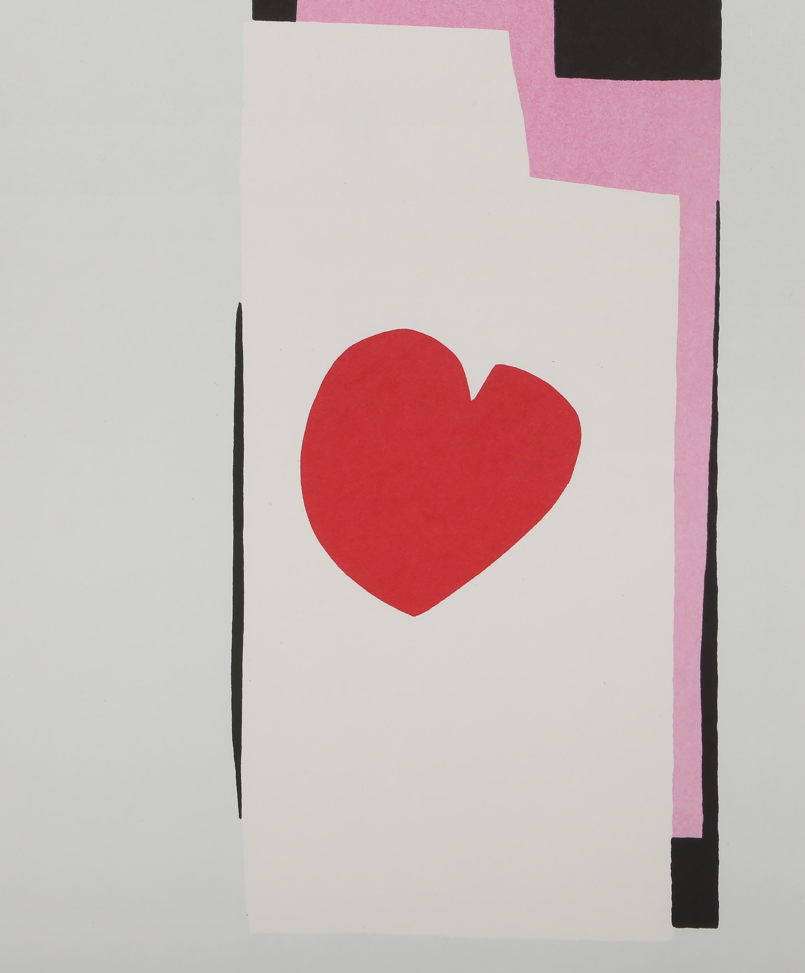 Henri Matisse (nach), Franzose (1869-1954)
Le Coeur (Das Herz)
Portfolio: Jazz
Jahr: Von Original: 1947  Jahr des Drucks: 1983
Medium: Lithographie
Bildgröße: 13,75 x 22 Zoll
Größe: 15,25 x 23,5 Zoll (38,74 x 59,69 cm)
Rahmengröße: 19,25 x 27,5