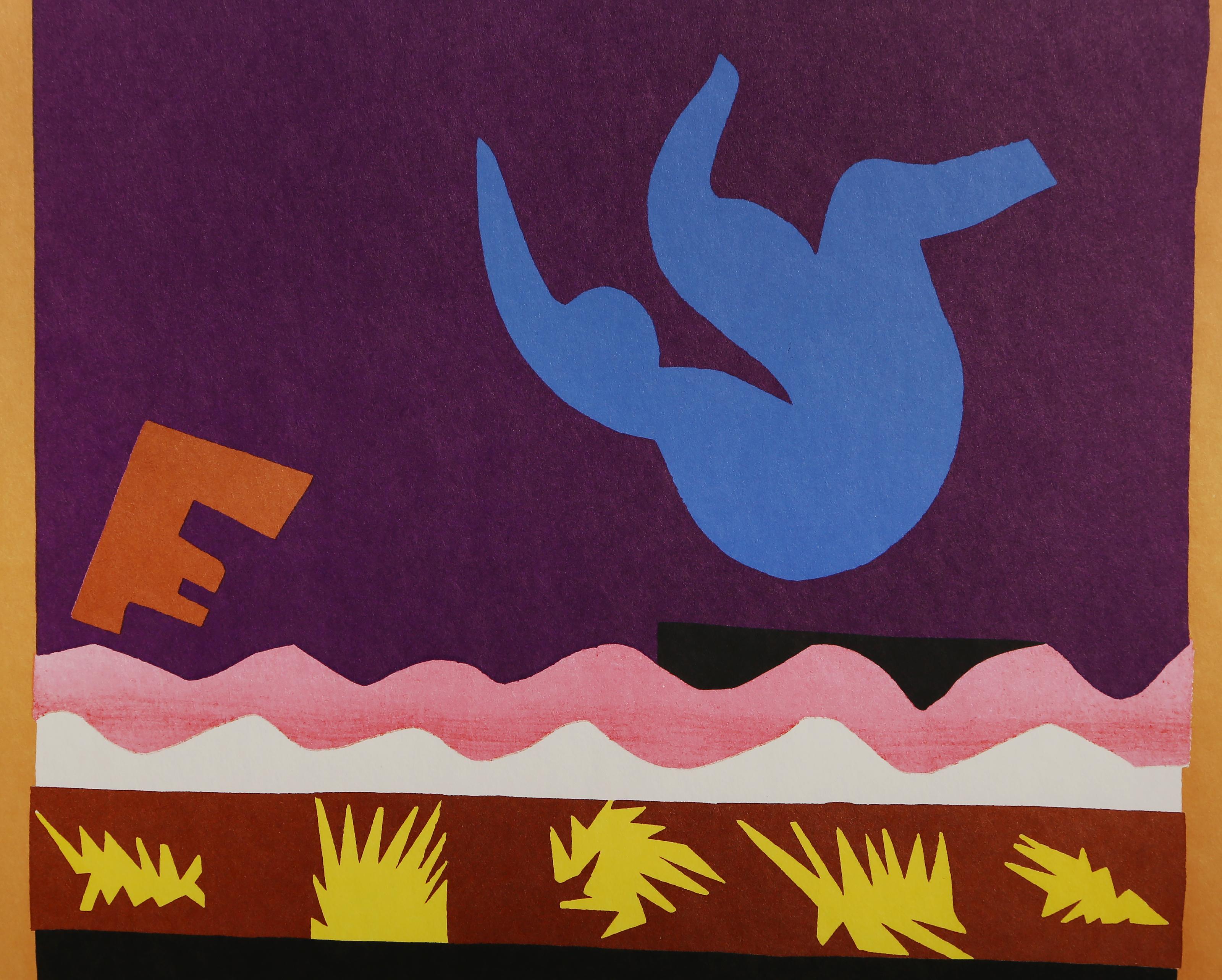 Henri Matisse (After), French (1869-1954)
Le Tobogan (Toboggan)
Portfolio: Jazz
Year: Of Original: 1947  Year Printed: 1983
Medium: Lithograph
Image Size: 11.5 x 10.5 inches
Size: 15.25 x 11.75 in. (38.74 x 29.85 cm)
Frame Size: 19.25 x 15.75