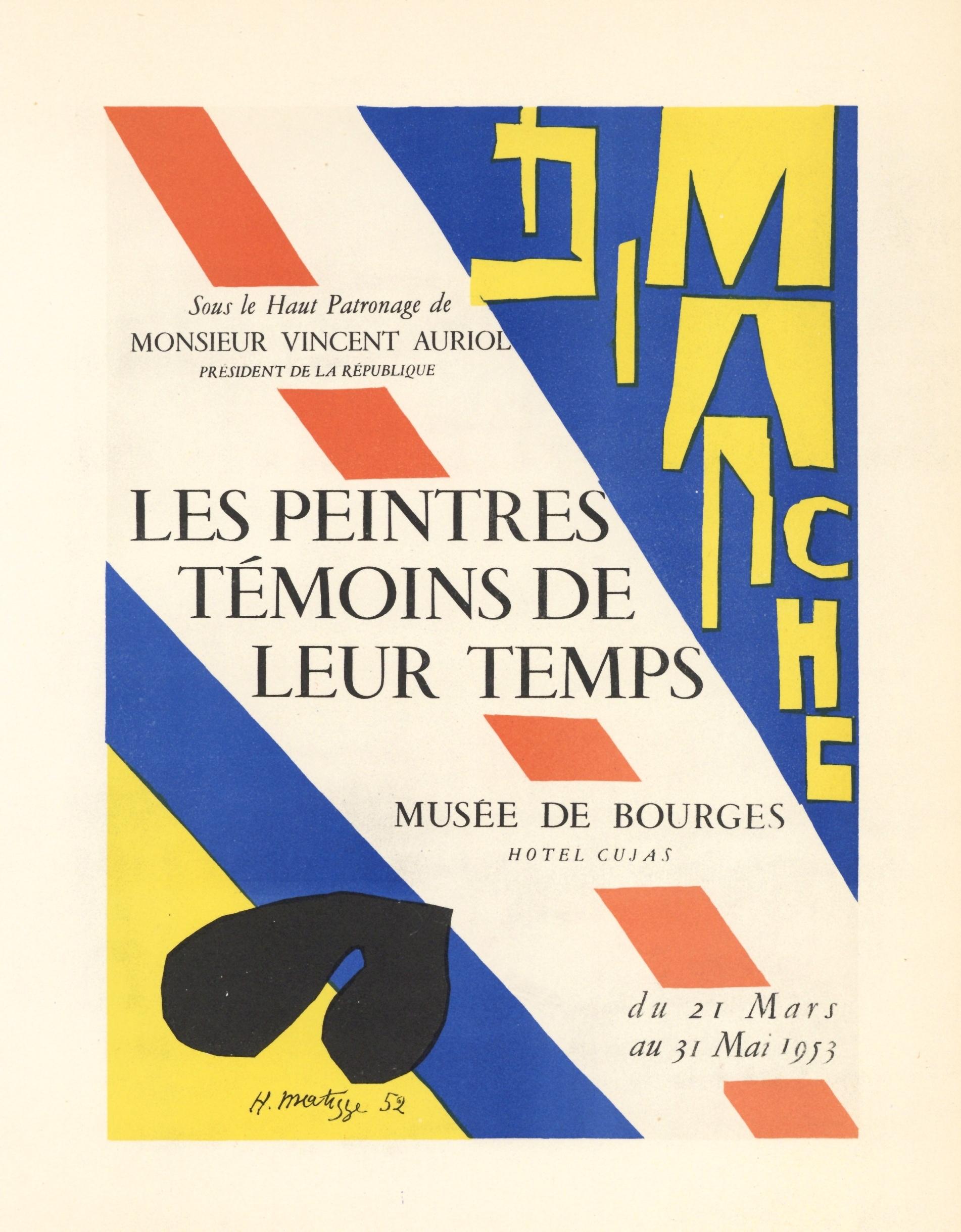 Portrait Print de (after) Henri Matisse - "Les Peintres Temoins de leur Temps" cartel litográfico