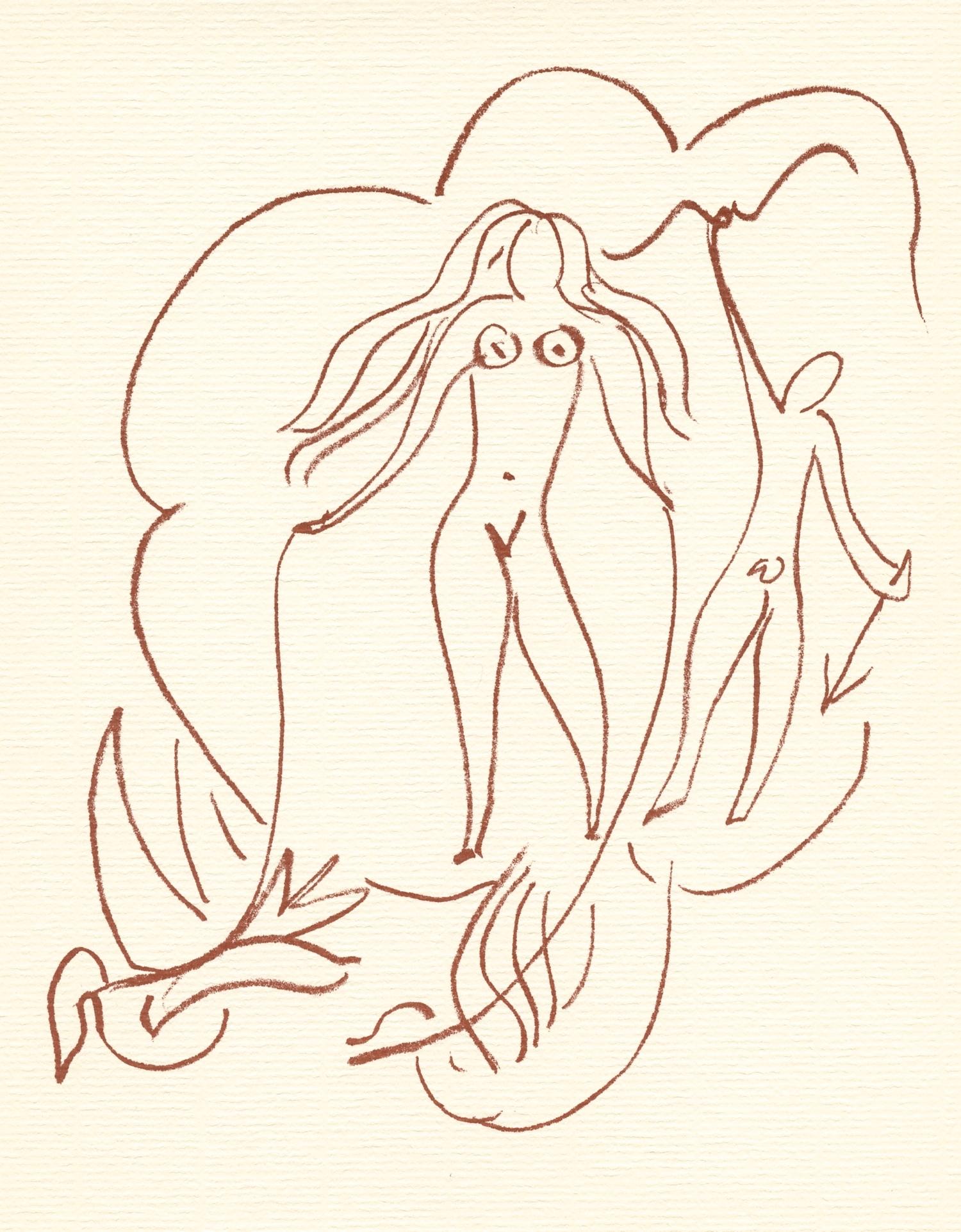 Portrait Print di (after) Henri Matisse - litografia per Florilege des amours de Ronsard
