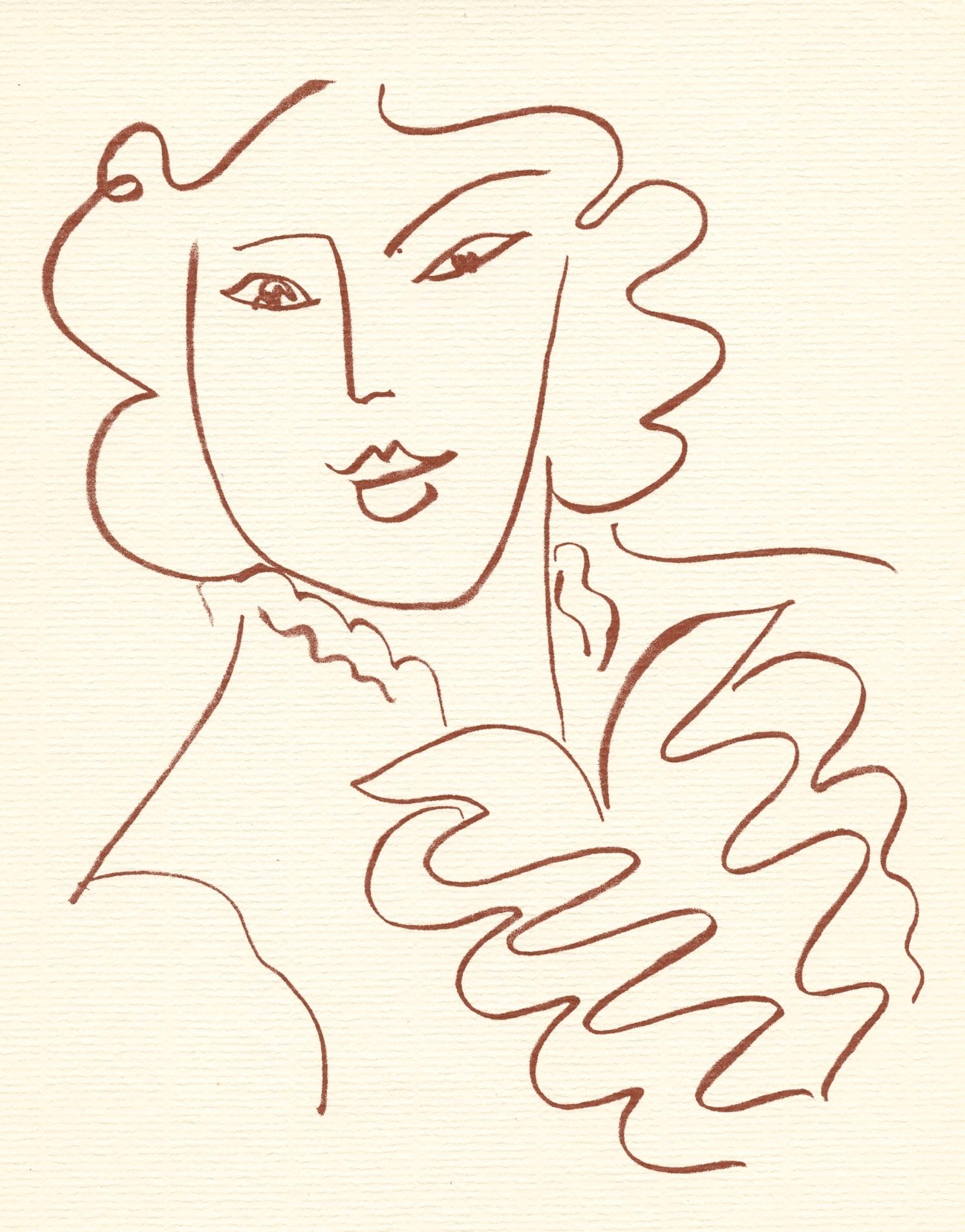 (after) Henri Matisse Portrait Print - lithograph for Florilege des amours de Ronsard