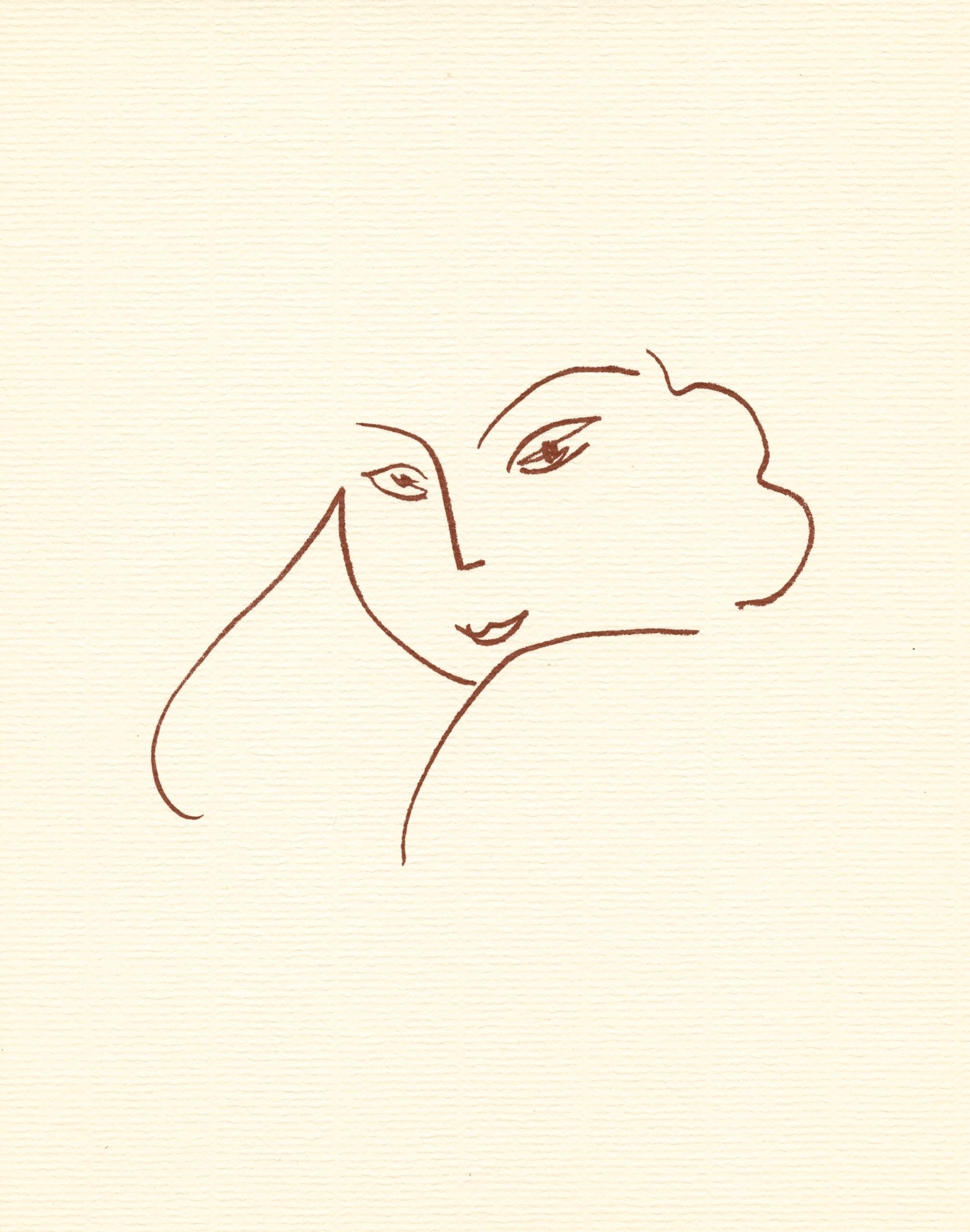 (after) Henri Matisse Portrait Print - lithograph for Florilege des amours de Ronsard