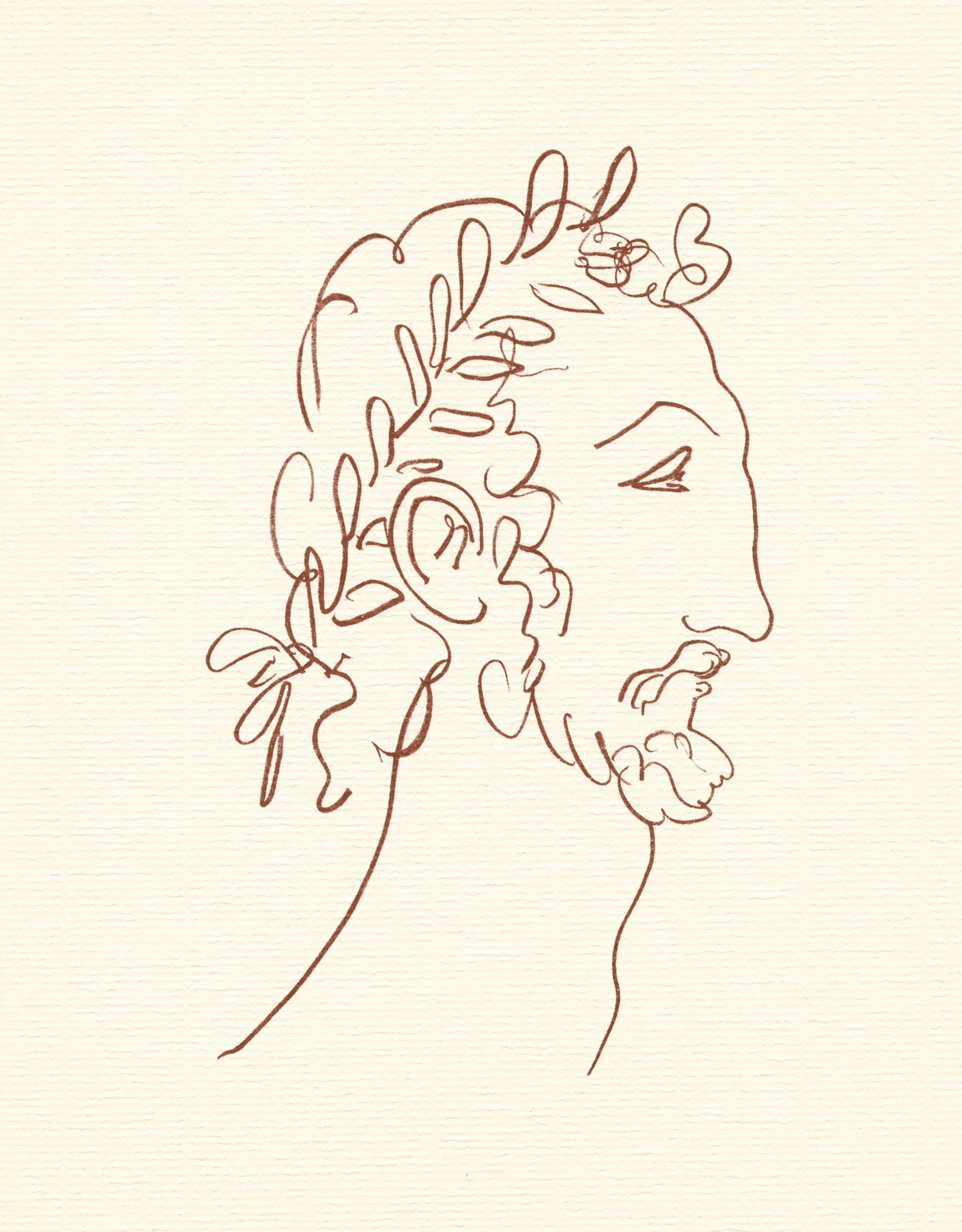 (after) Henri Matisse Portrait Print - lithograph for Florilege des amours de Ronsard
