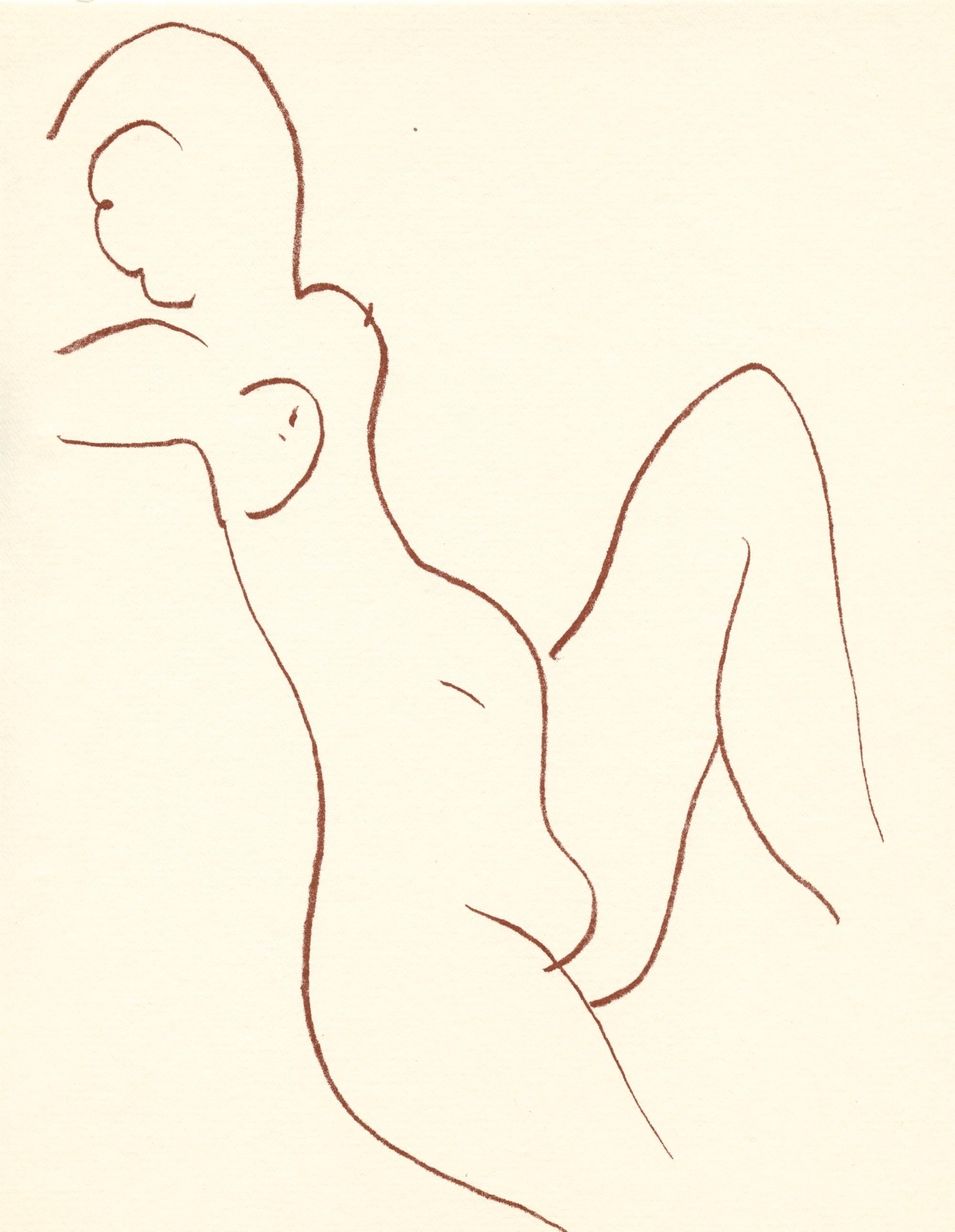 Nude Print de (after) Henri Matisse - litografía para Florilege des amours de Ronsard