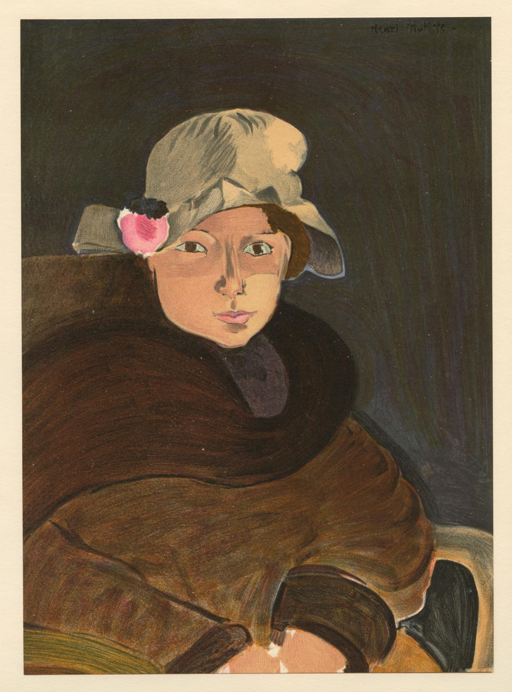 (after) Henri Matisse Portrait Print - "Marguerite Matisse" lithograph