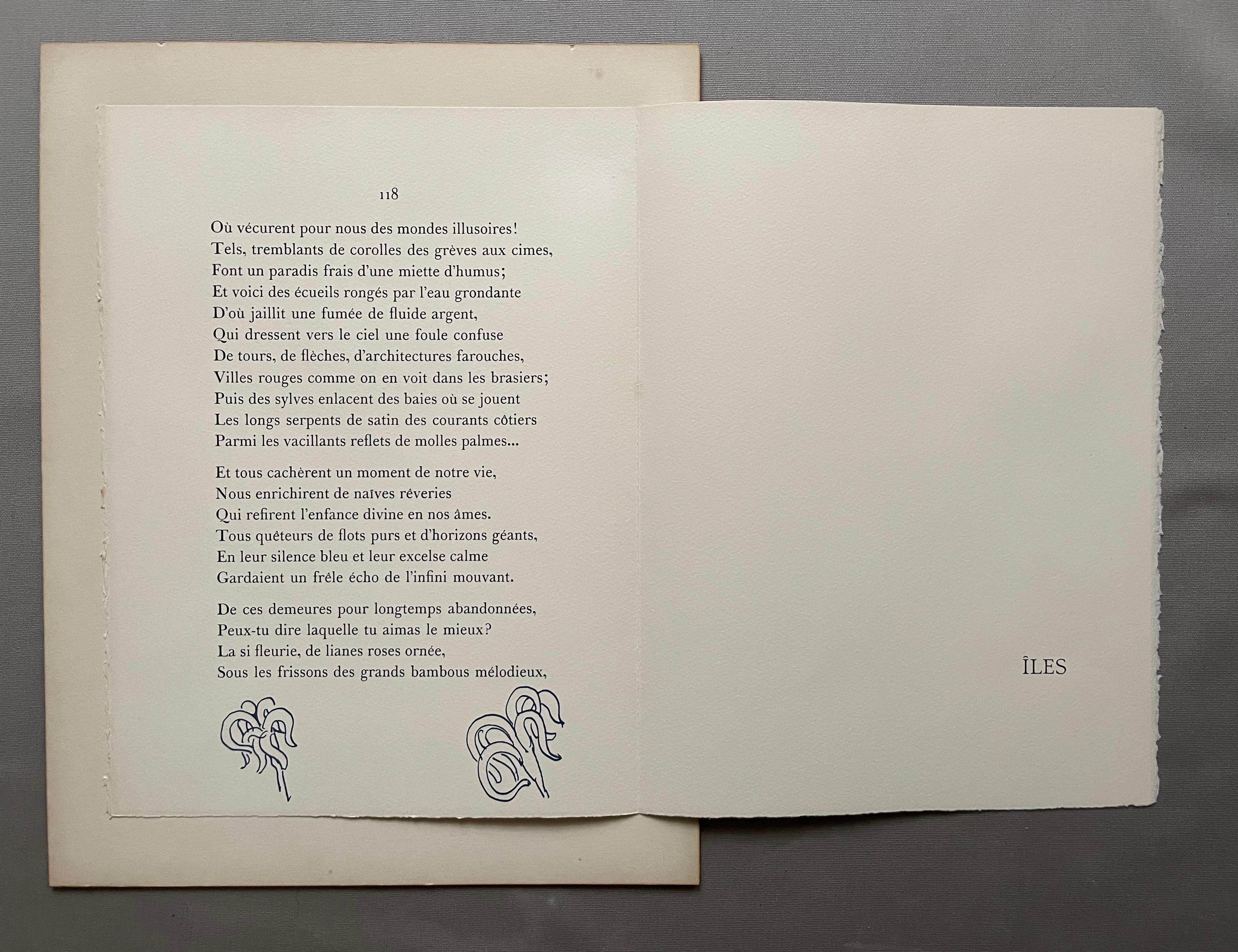 Litografia originale su disegno di Matisse, tratta dal libro di John Antoine Nau, Poésies Antillaises, Paris, Mourlot, 1972.
Numerato 82/250.
Parzialmente incollato su cartone.
38 x 28 cm