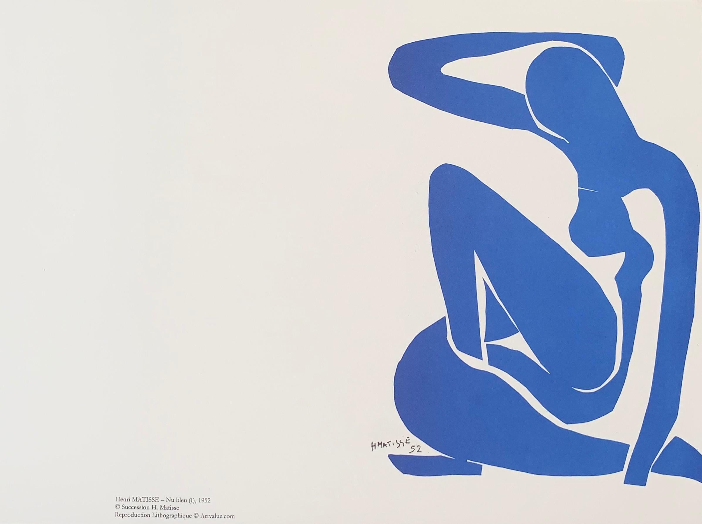 (after) Henri Matisse Figurative Print - Nu Bleu I - plate signed - Henri Matisse Color Lithograph - 2007
