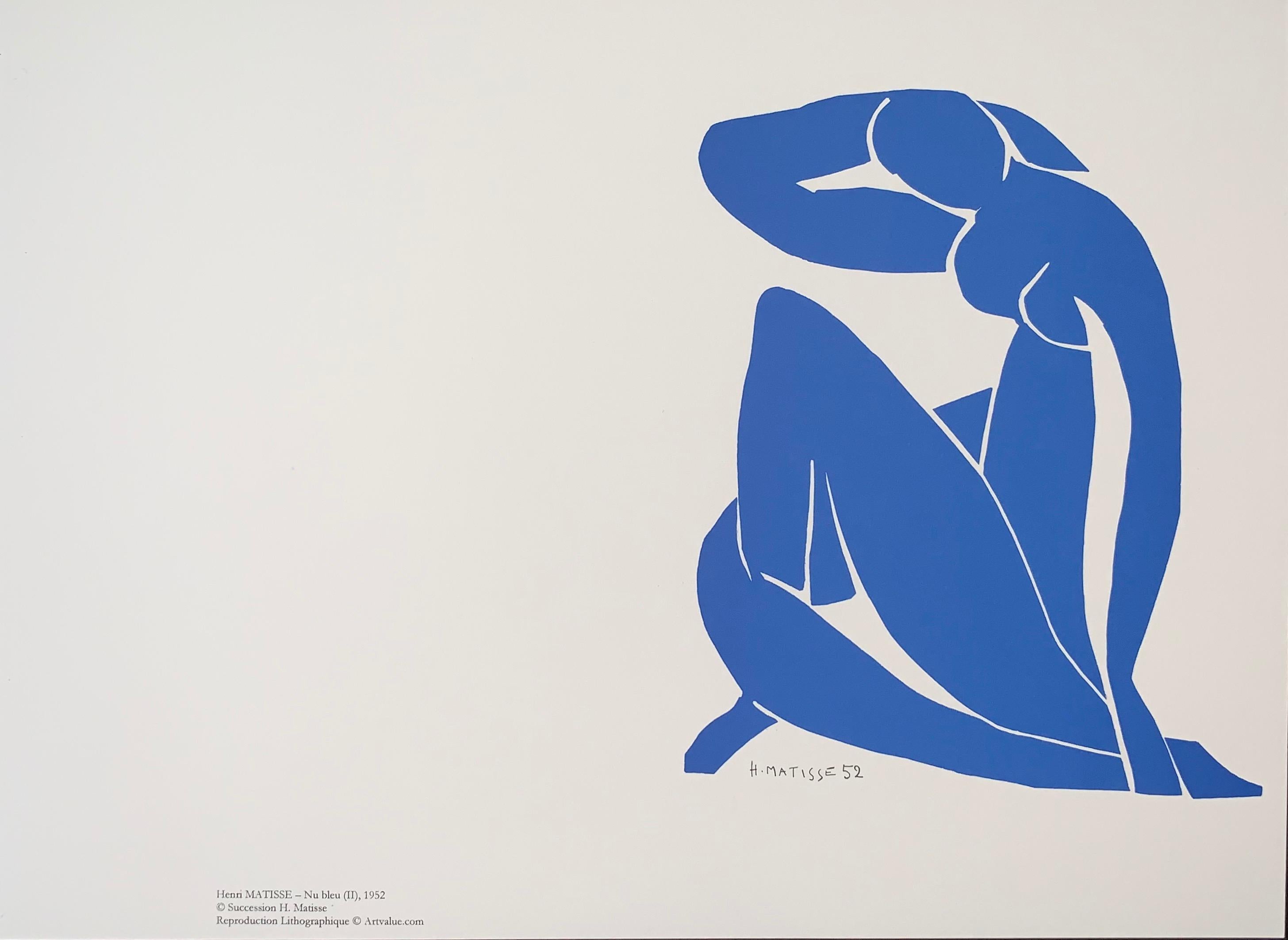 Nu Bleu II- plaque signée Henri Matisse, lithographie couleur - 2007