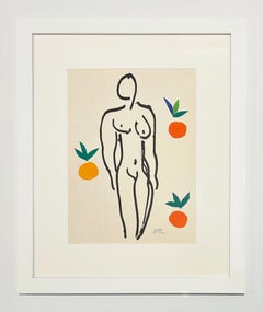 Henri Matisse Color Lithograph, Signed in Stone, 1958, Nude With Oranges