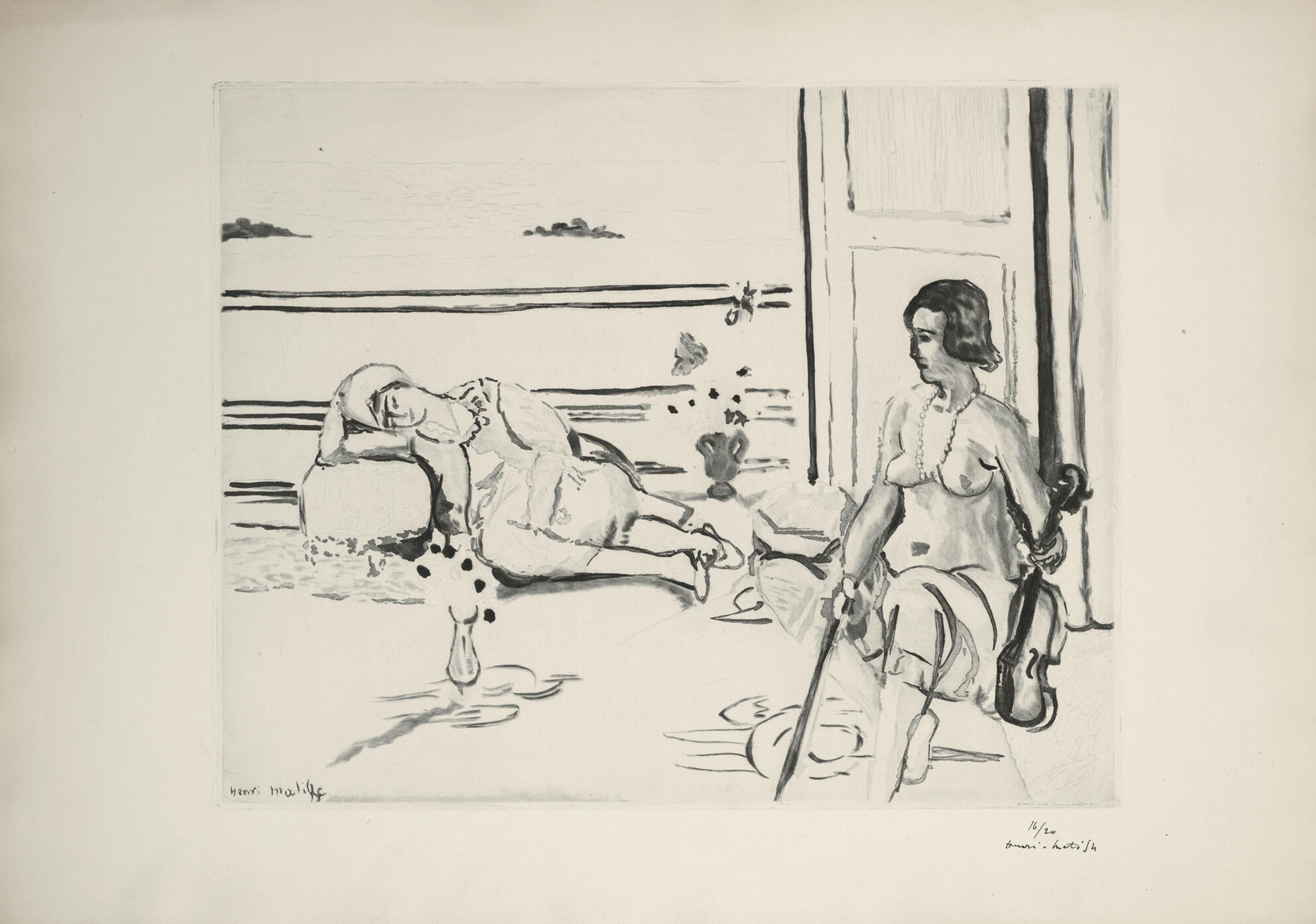 (after) Henri Matisse Figurative Print - Odalisque sur la terrasse