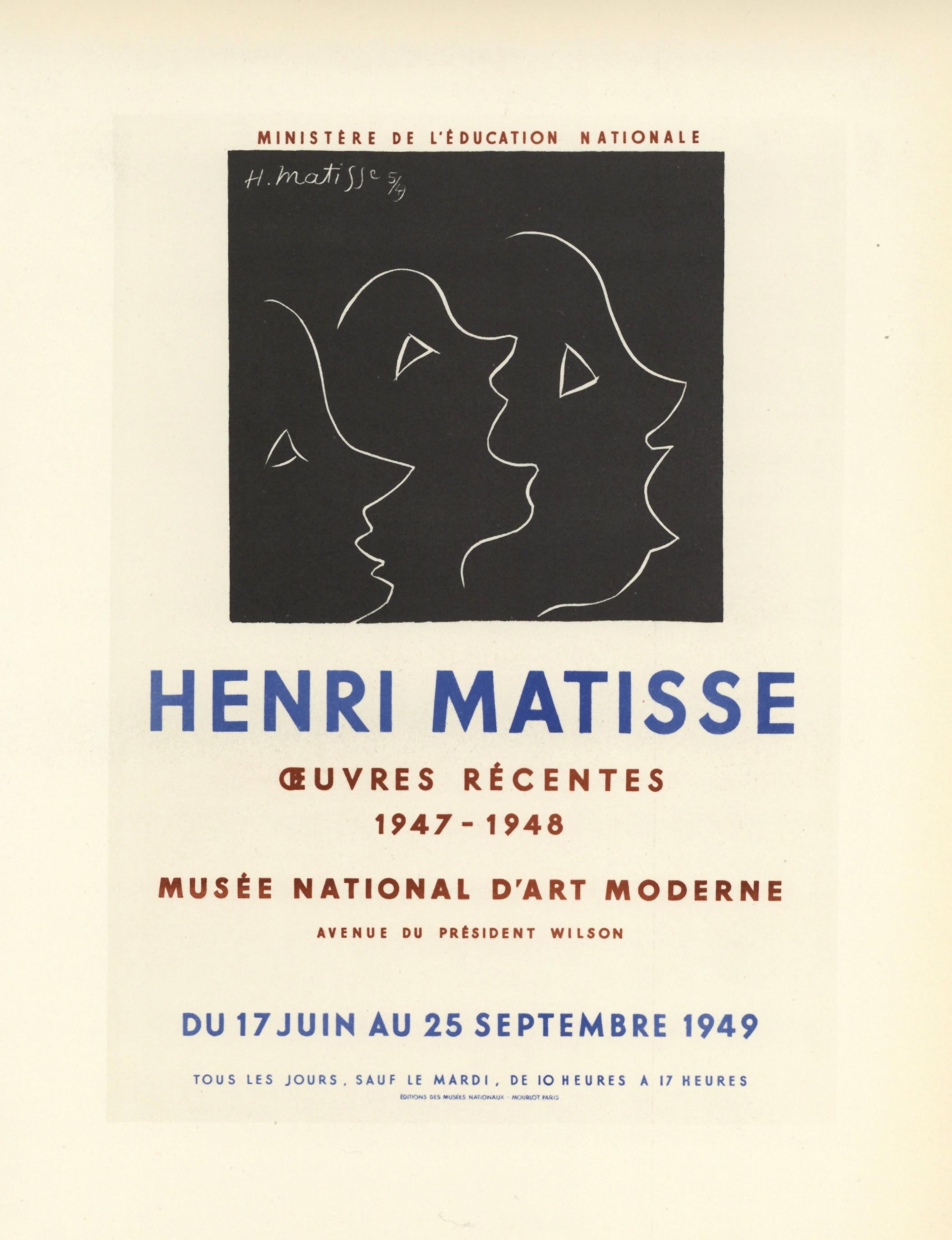 Portrait Print di (after) Henri Matisse - "Poster litografico "Oeurves Recentes