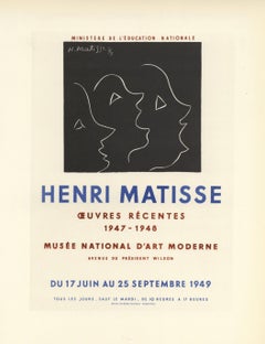 Vintage "Oeurves Recentes" lithograph poster