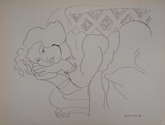On the Sofa : Waiting for the Lover - Lithograph, 1943 