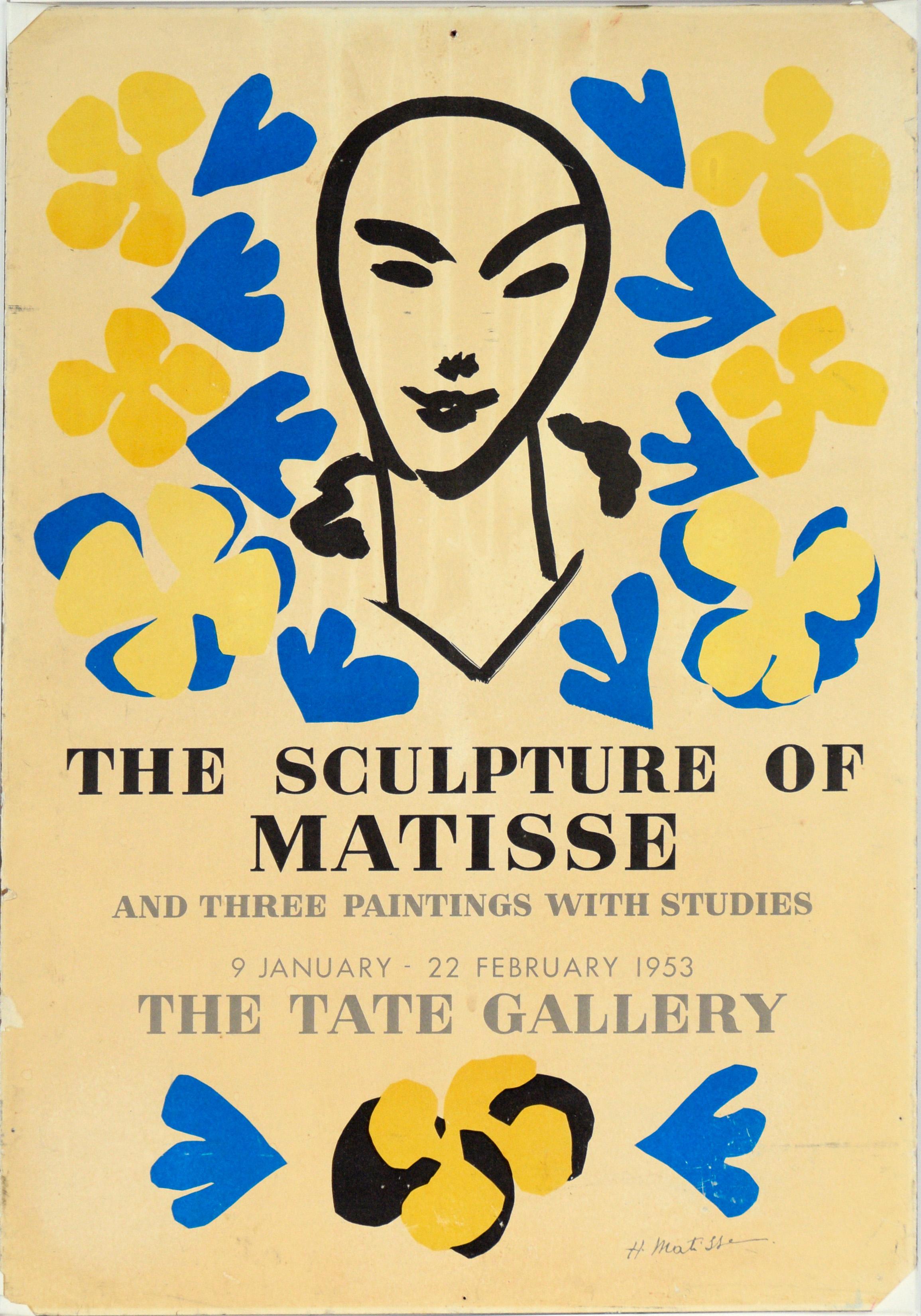 Original Vintage Henri Matisse Exhibition Poster, The Tate Gallery, 1953 For Sale 3
