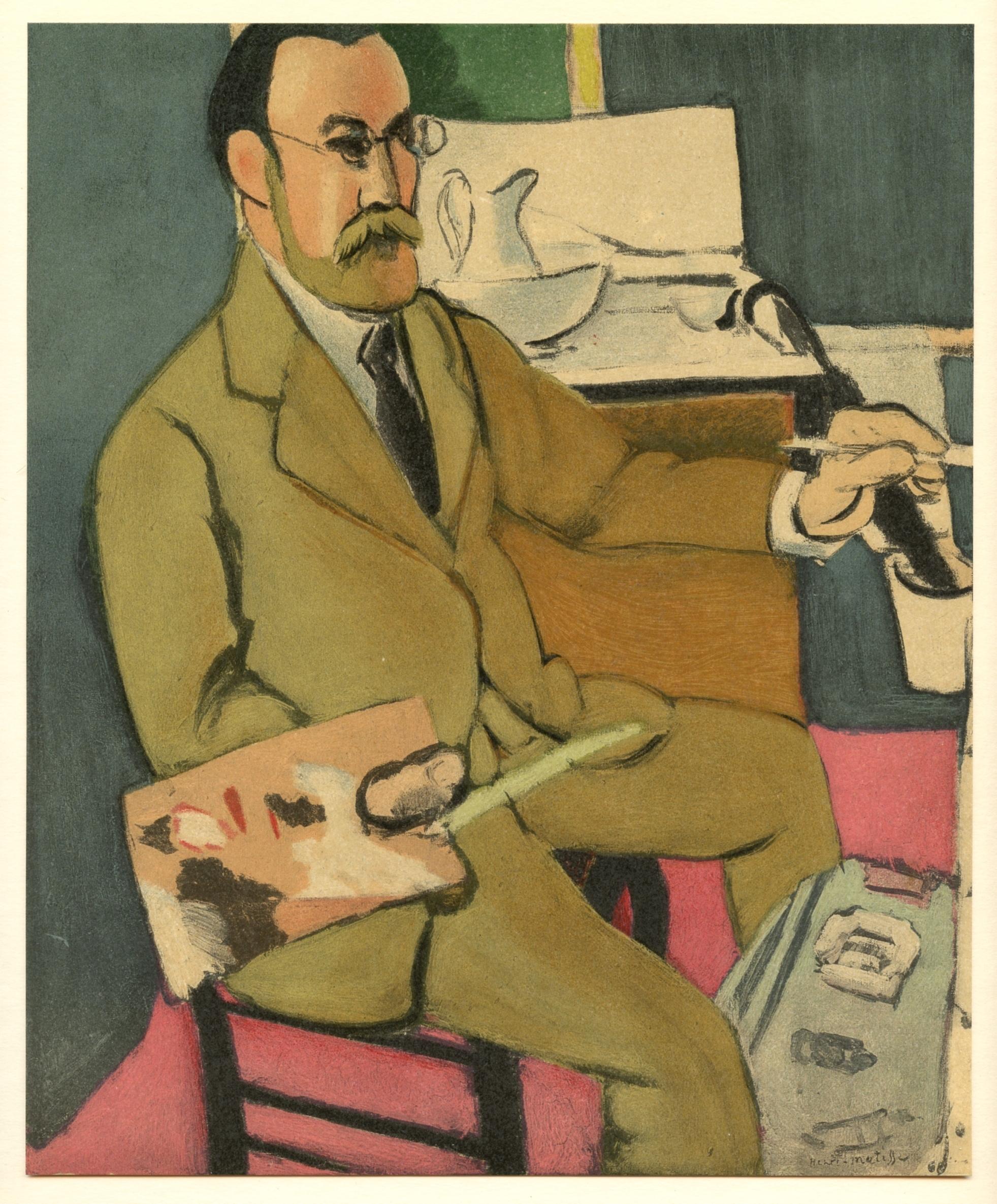 (after) Henri Matisse Portrait Print - "Self Portrait" lithograph
