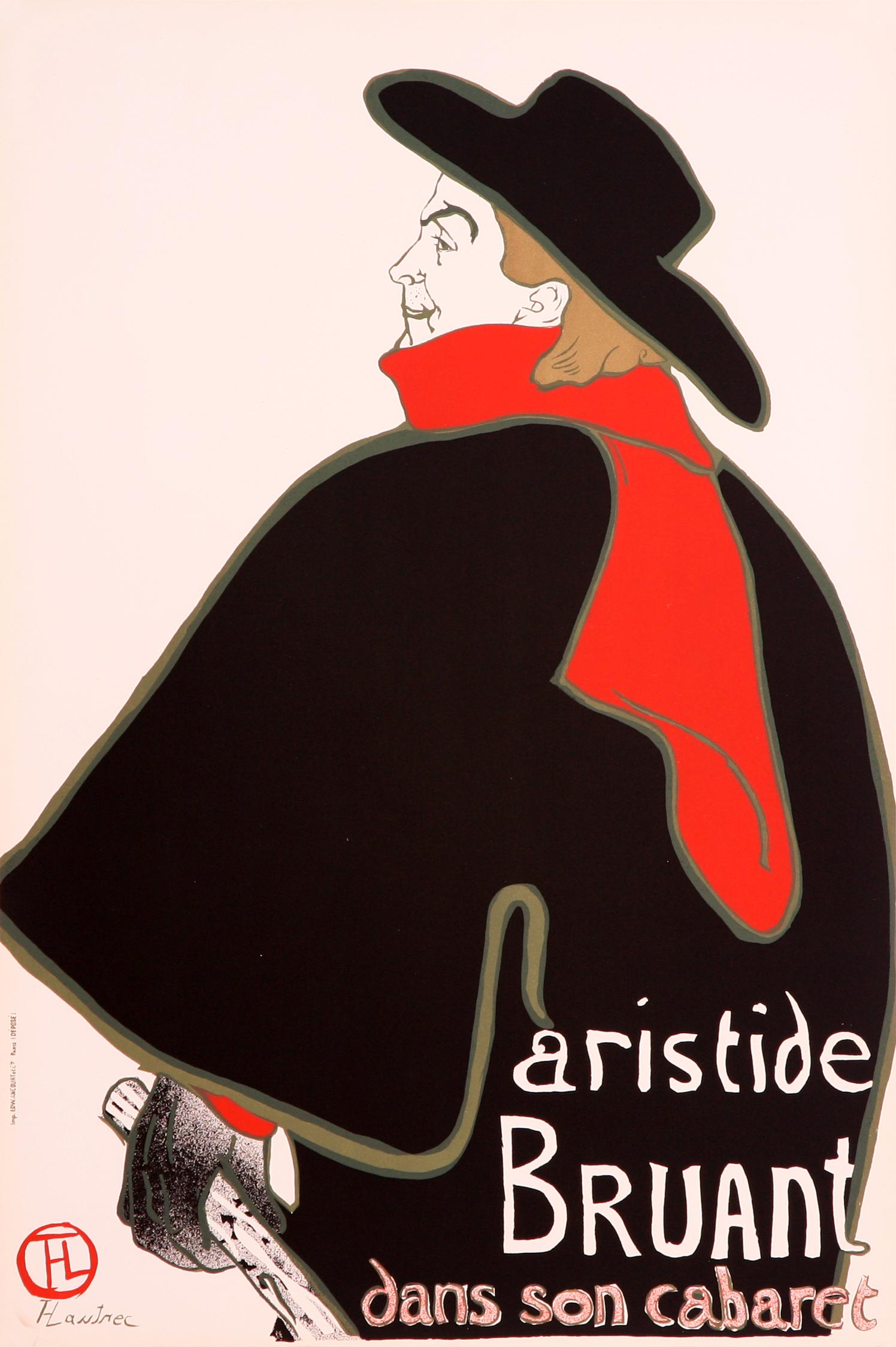 Aristide Bruant, dans son cabaret by Henri de Toulouse-Lautrec - vintage poster