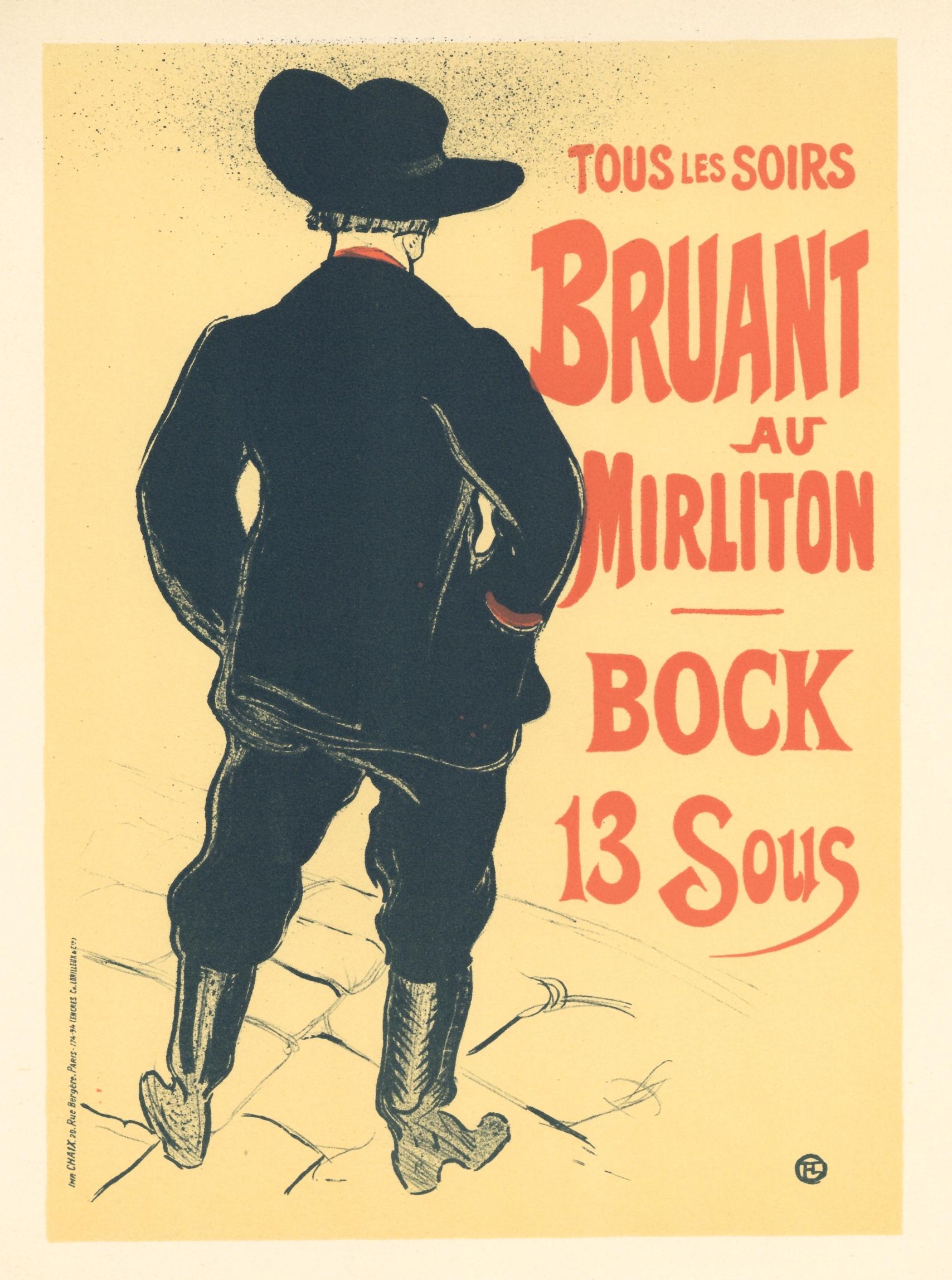 "Bruaunt au Mirliton" lithograph poster - Print by (After) Henri Toulouse Lautrec