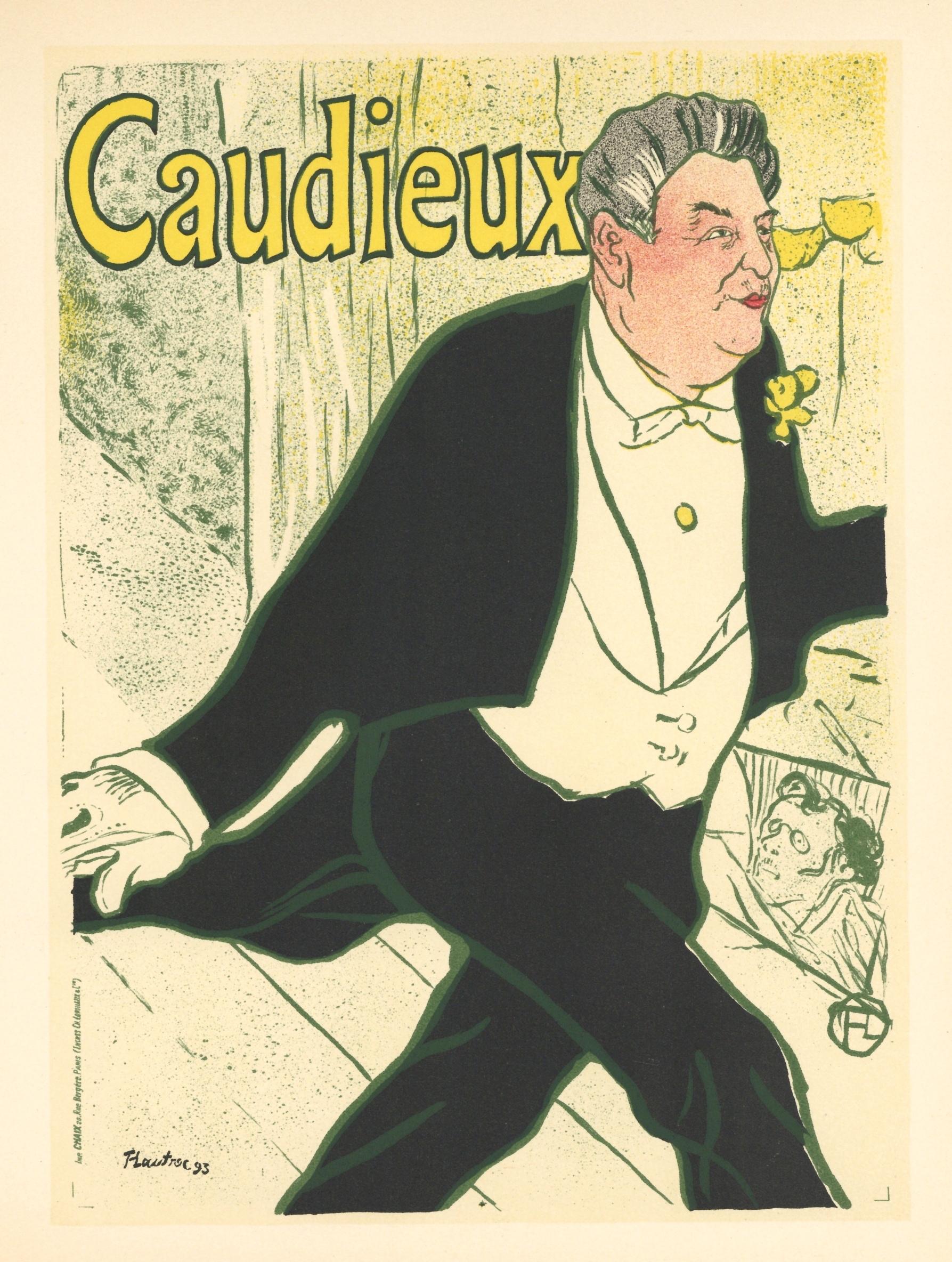 "Caudieux" lithograph poster - Print by (After) Henri Toulouse Lautrec
