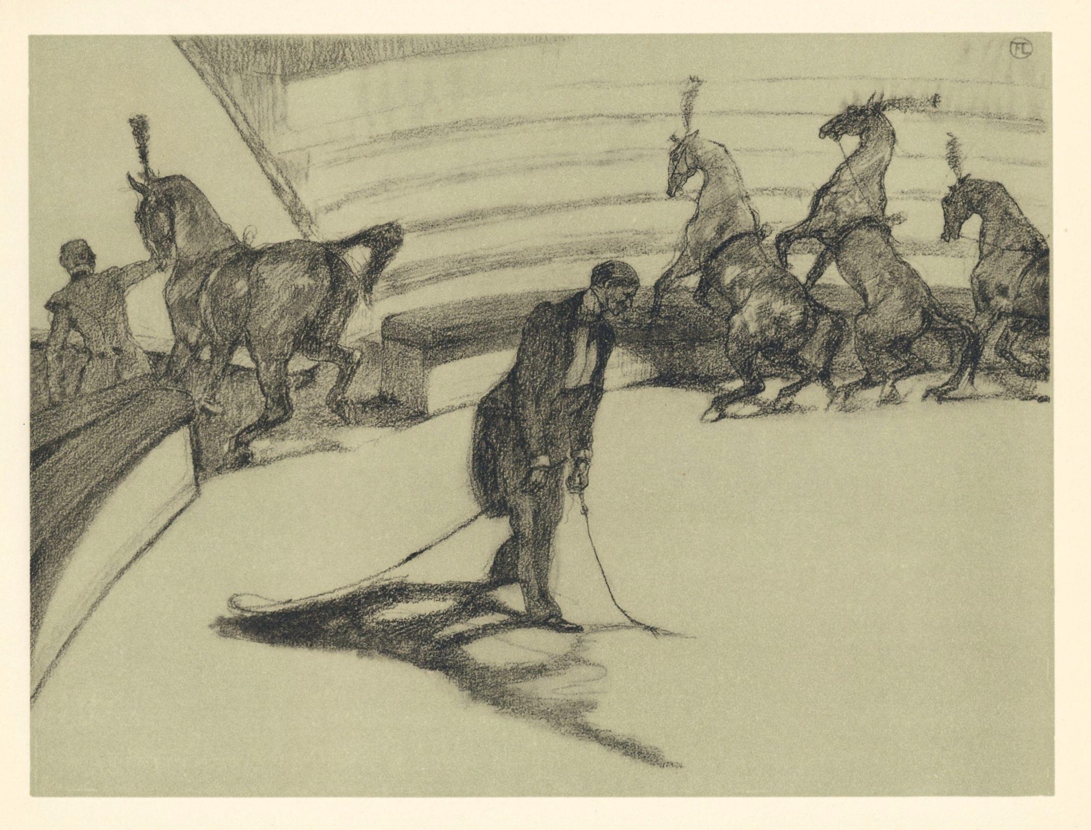 "Chevaux en liberte" lithograph - Print by (After) Henri Toulouse Lautrec