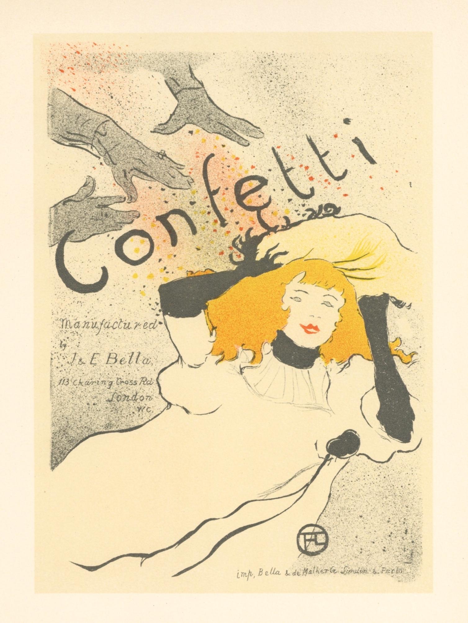 Affiche de la lithographie « Confetti » - Print de (After) Henri Toulouse Lautrec