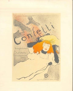 Confetti - Original Litho After H. de Toulouse-Lautrec