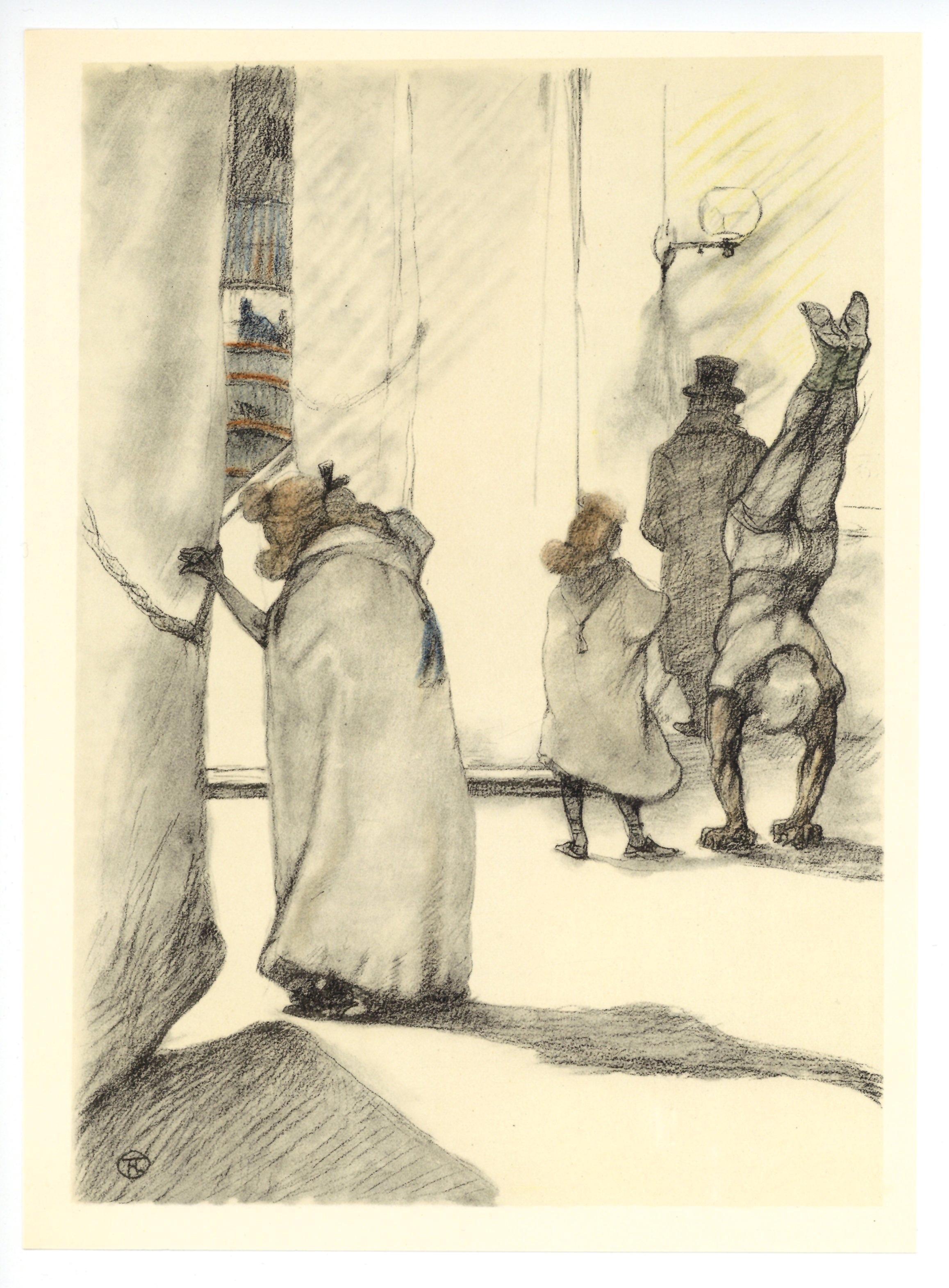 "Dans les coulisses" lithograph - Print by (After) Henri Toulouse Lautrec