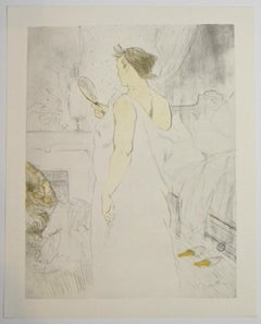 "Devant la glace" lithographie