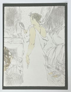 "Devant la glace" lithograph